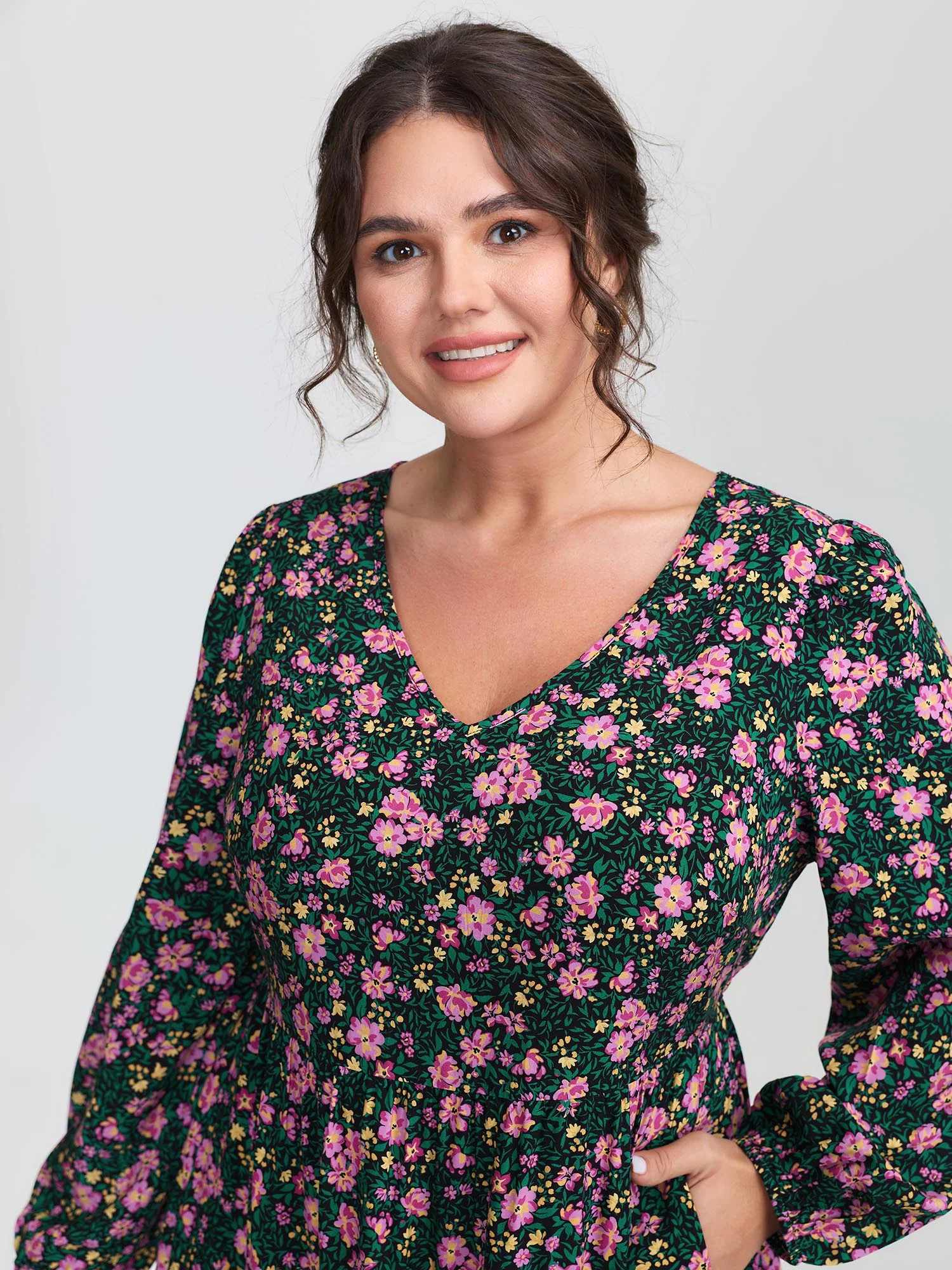 Floral Print Ruffled Tiered Maxi Dress - Image 3