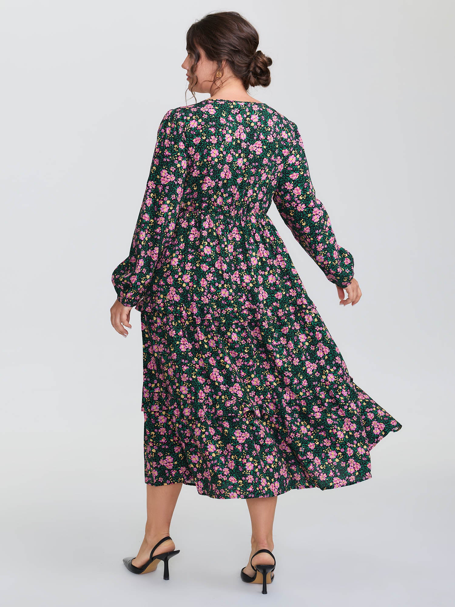 Floral Print Ruffled Tiered Maxi Dress - Image 4