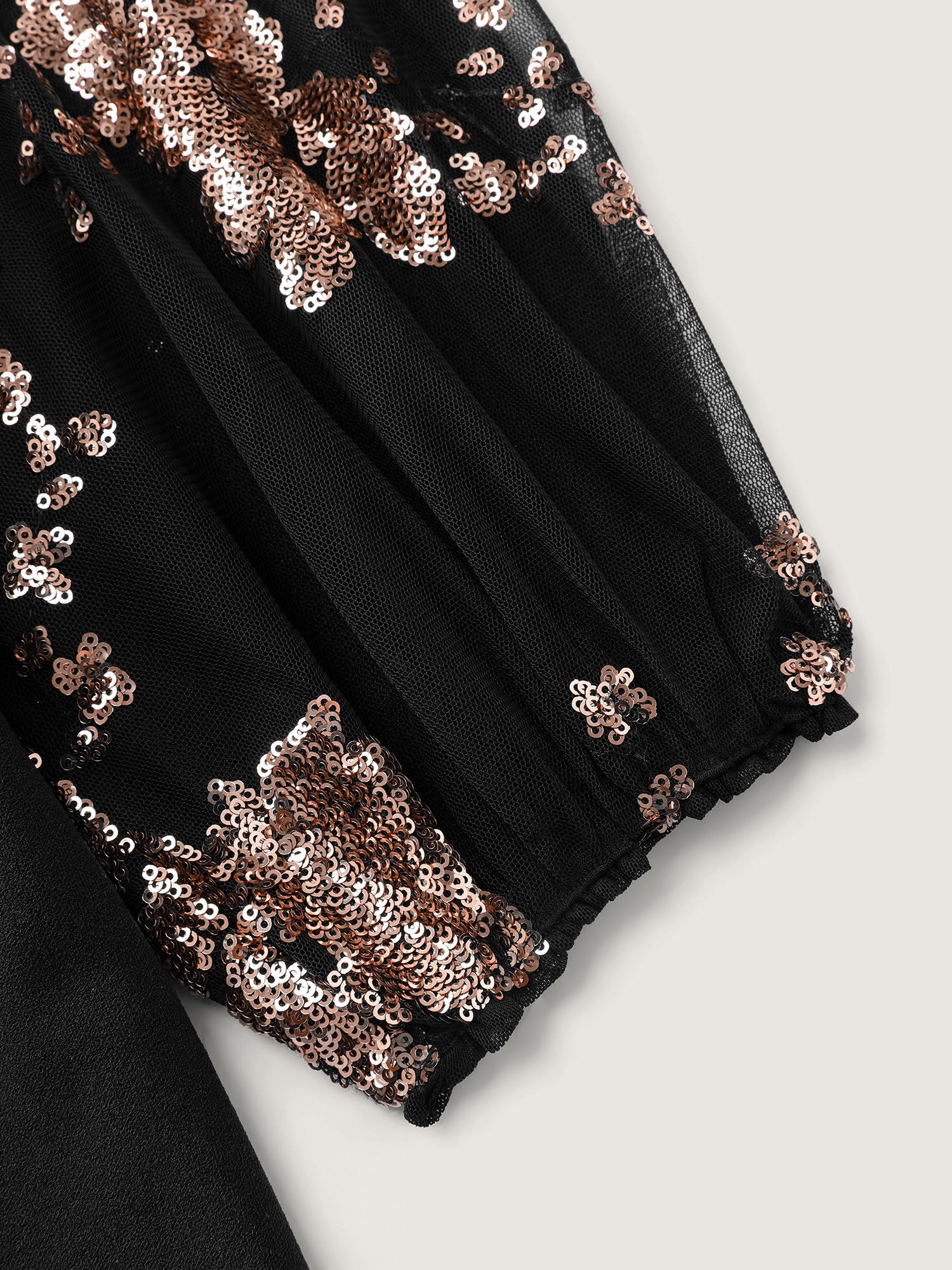 Floral Print Sheer Contrast Midi Dress - Image 5