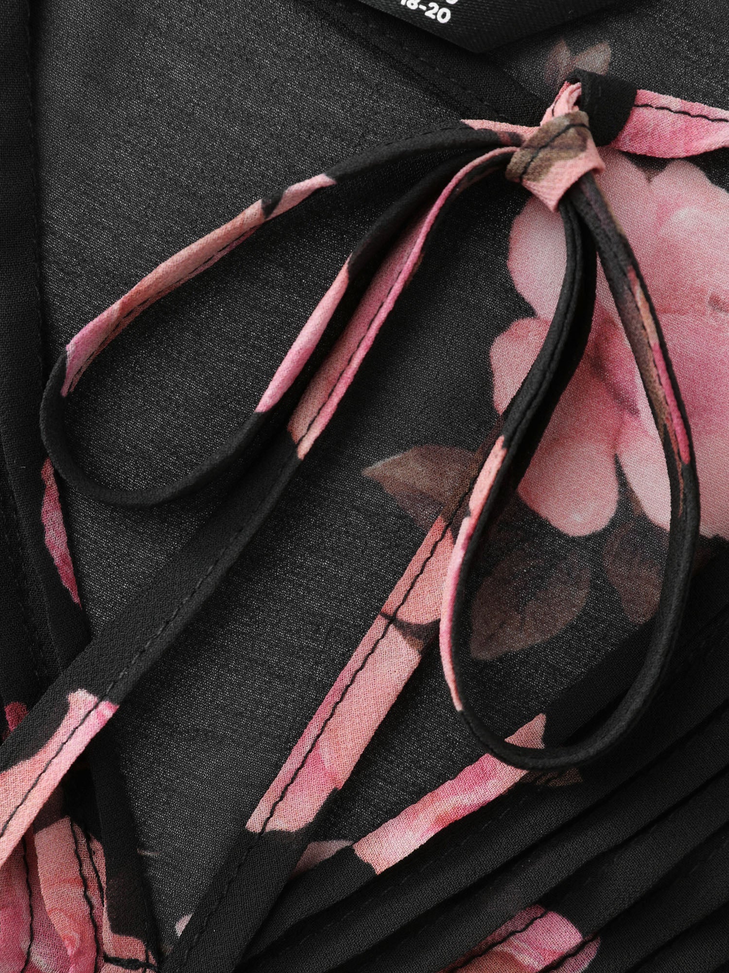 Floral Print Sheer Ruffled Sleeve Detail Blouse - Image 6