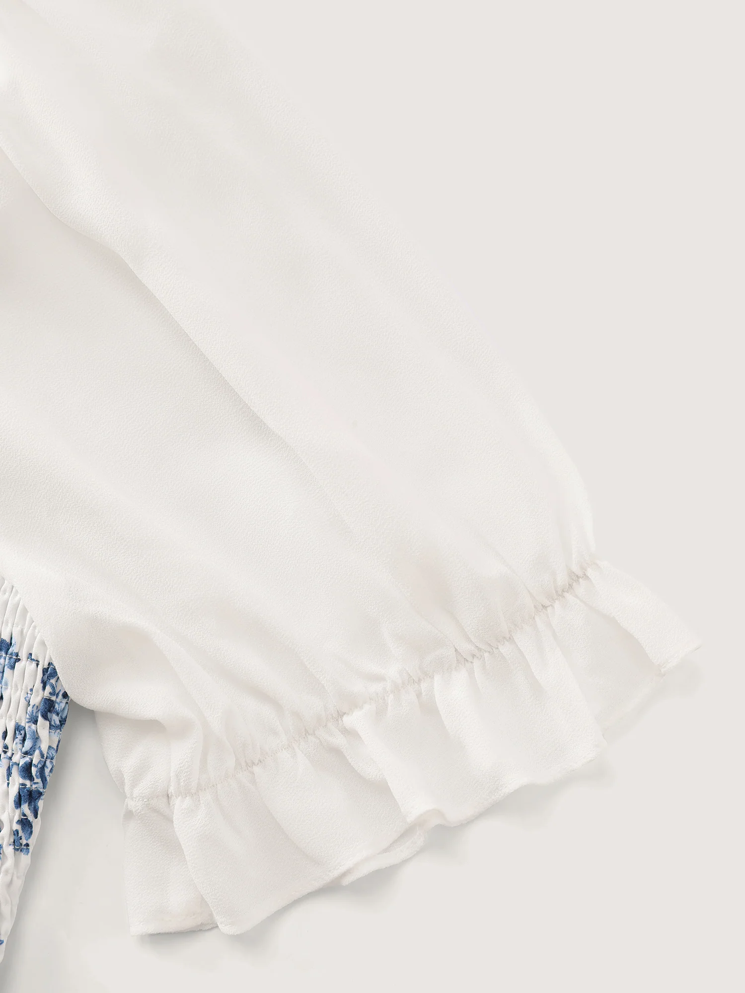 Floral Print Sheer Stretchy Cuff Sleeve Blouse - Image 5