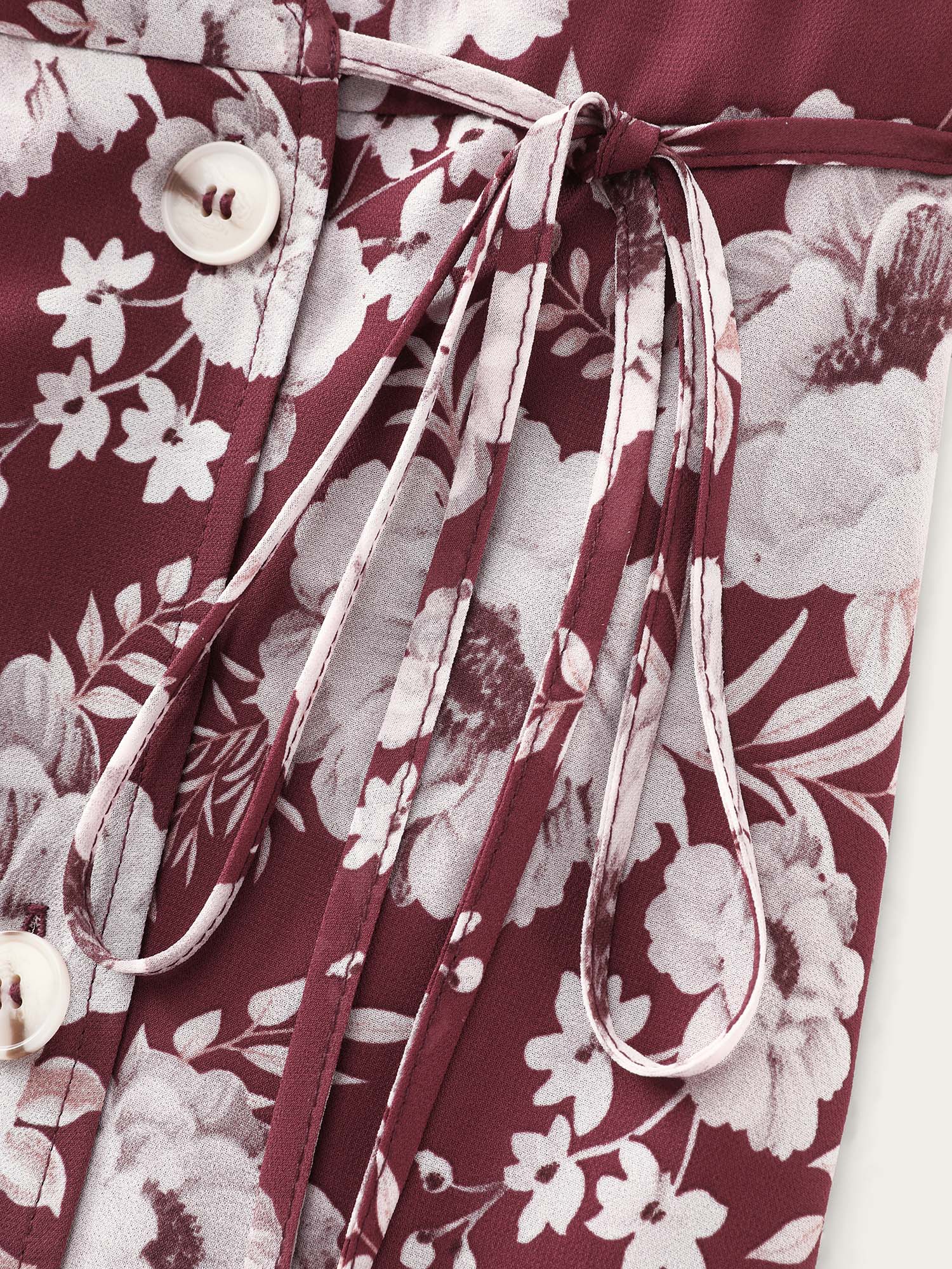 Floral Print Sheer Stretchy Waist Midi Dress - Image 6
