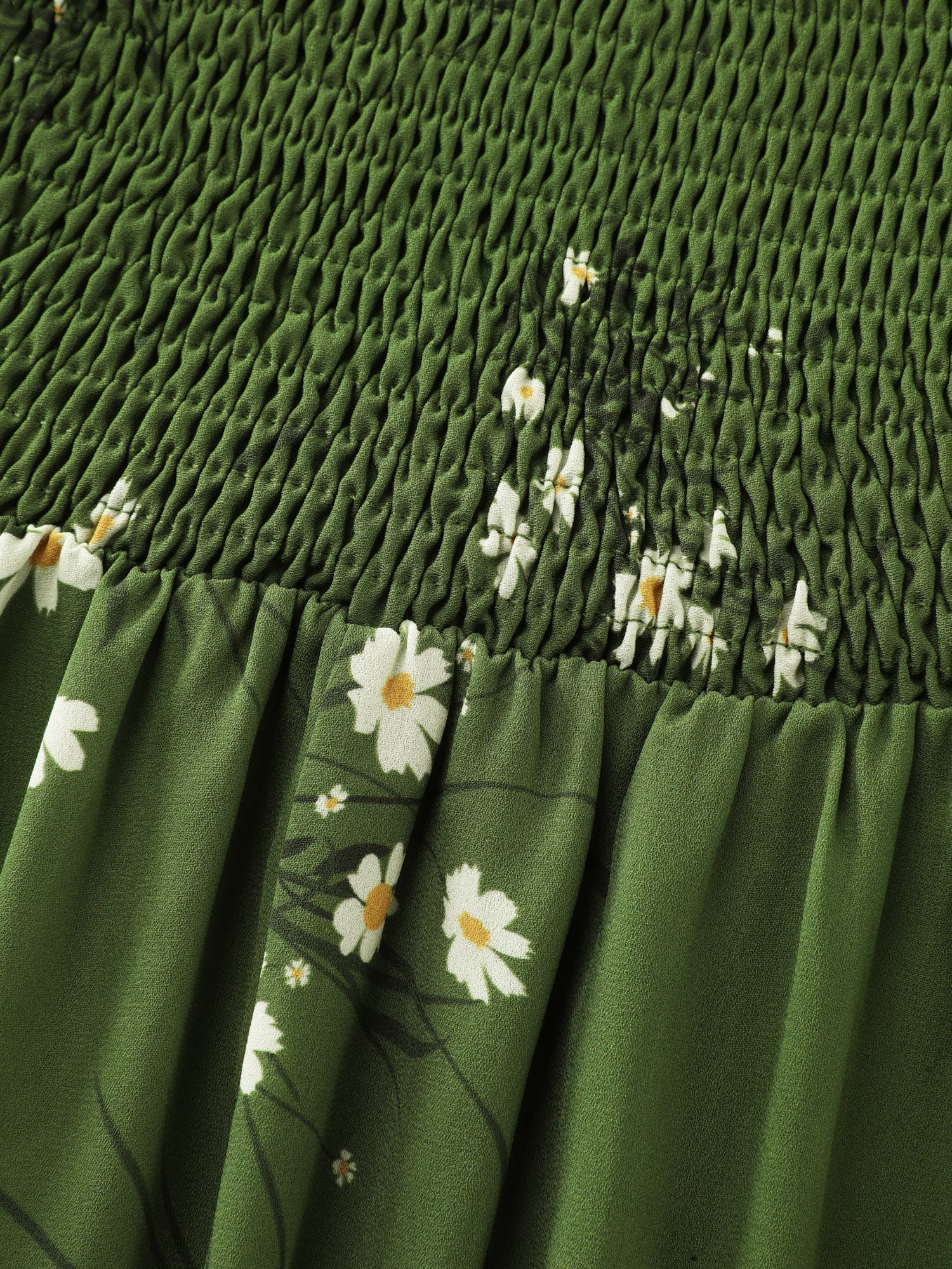 Floral Print Shirred Back Midi Dress - Image 5