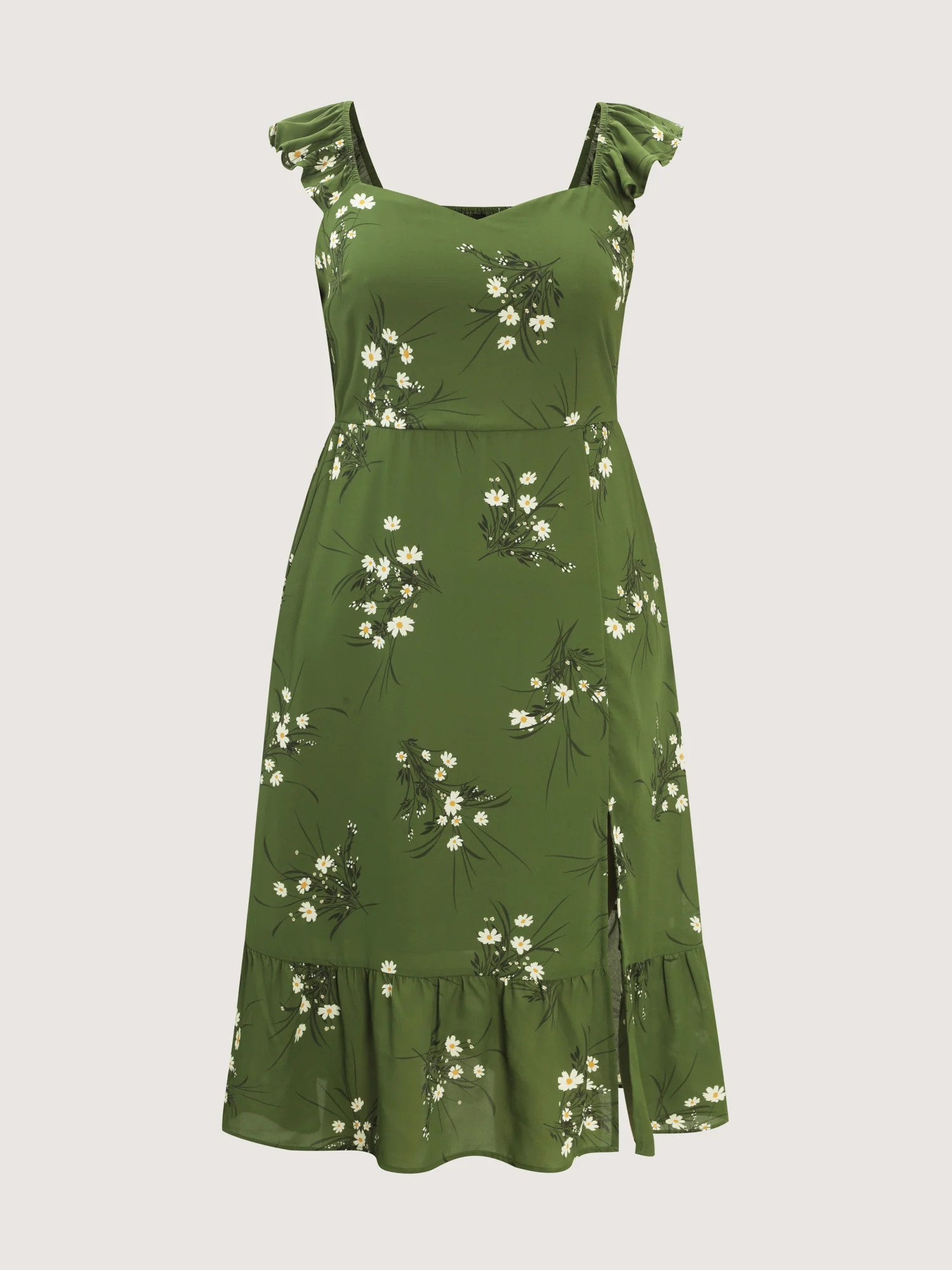 Floral Print Shirred Back Midi Dress - Image 7