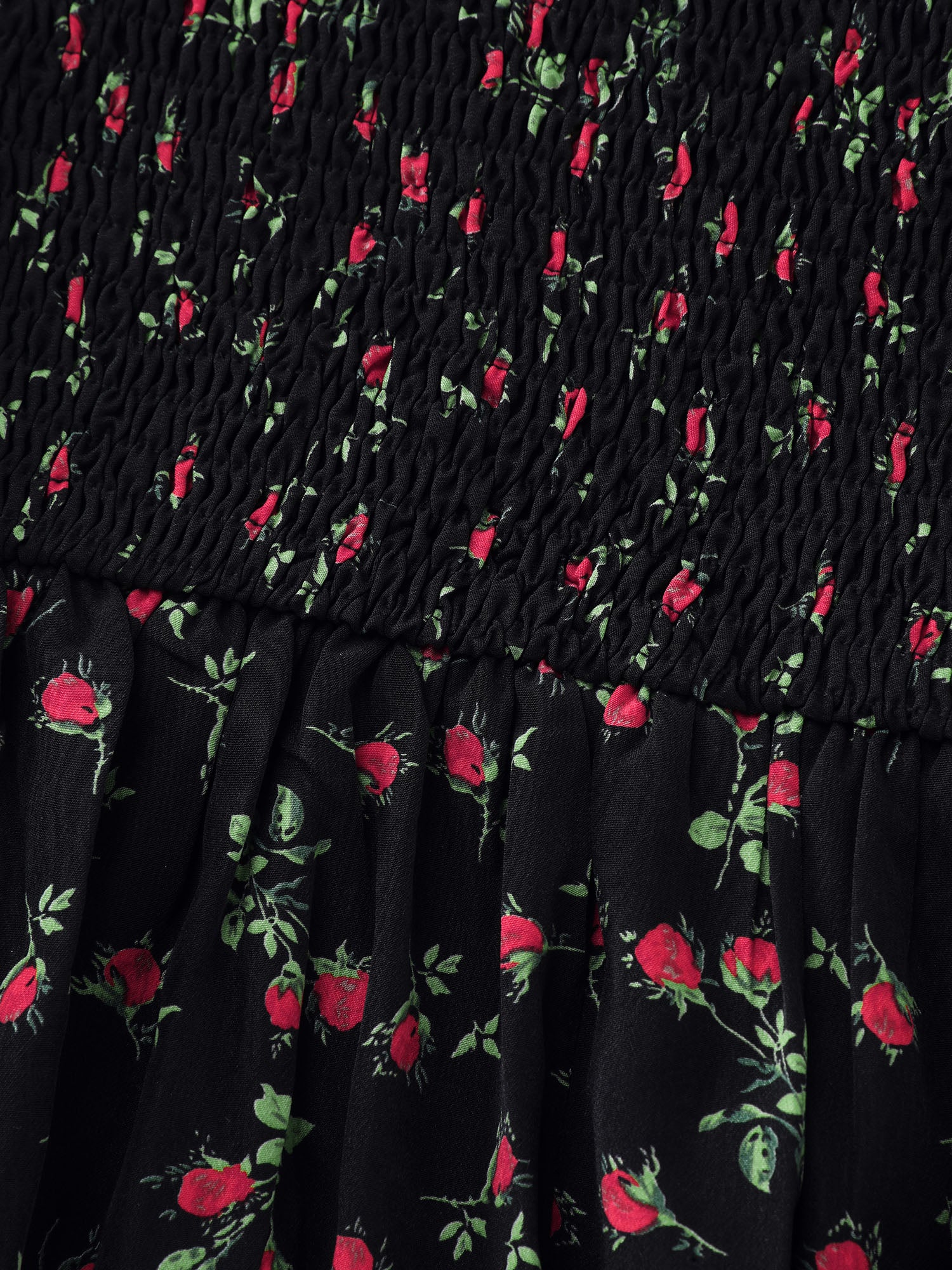 Floral Print Shirred Back-Tie Midi Dress - Image 6