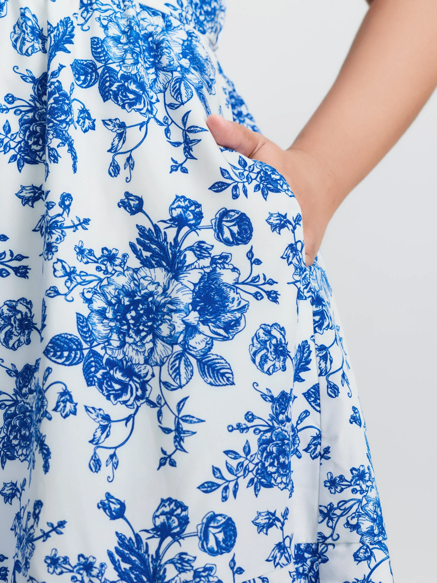 Floral Print Shirred Bodice Drawstring Mini Dress - Image 4