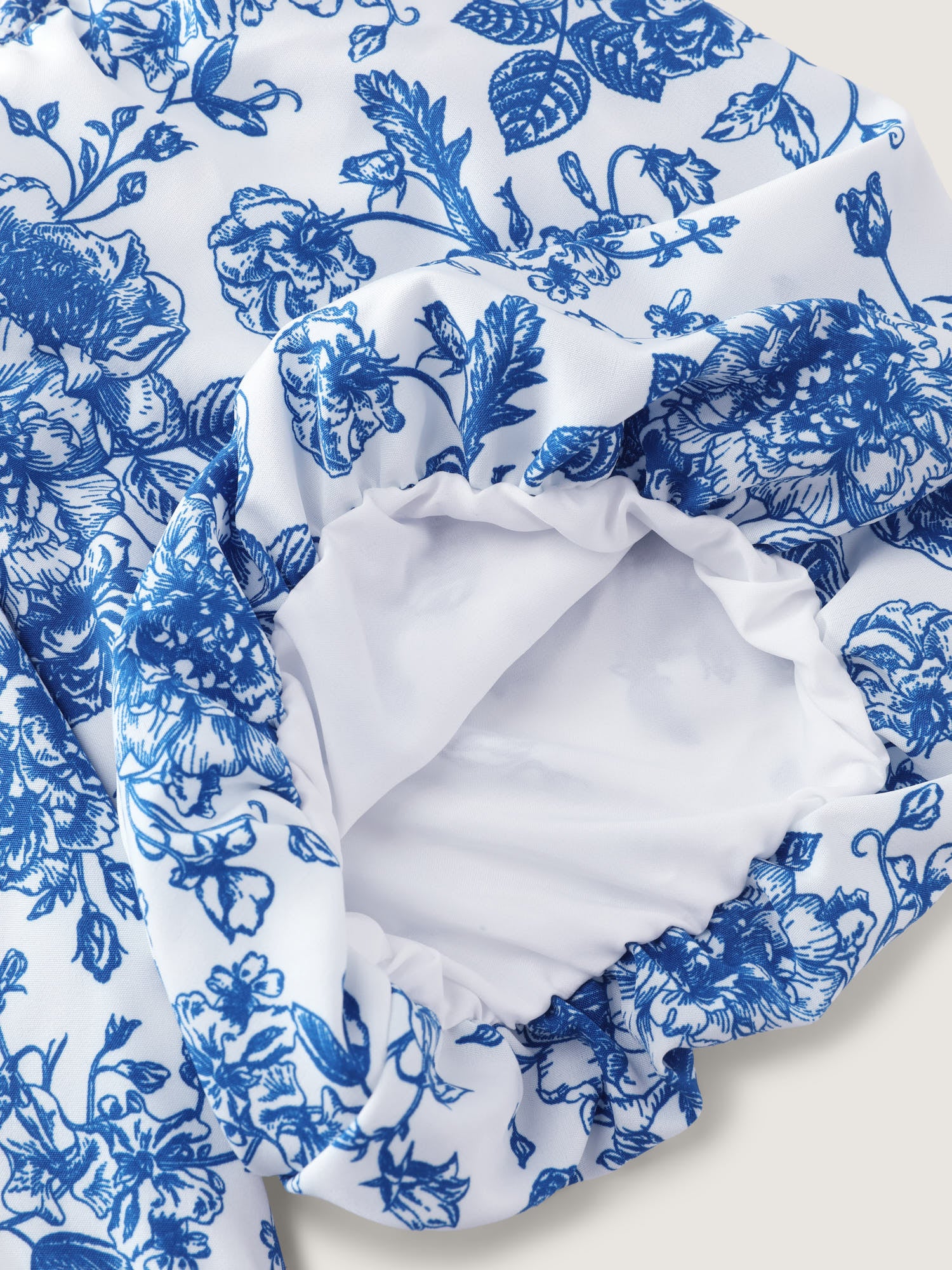 Floral Print Shirred Bodice Drawstring Mini Dress - Image 7