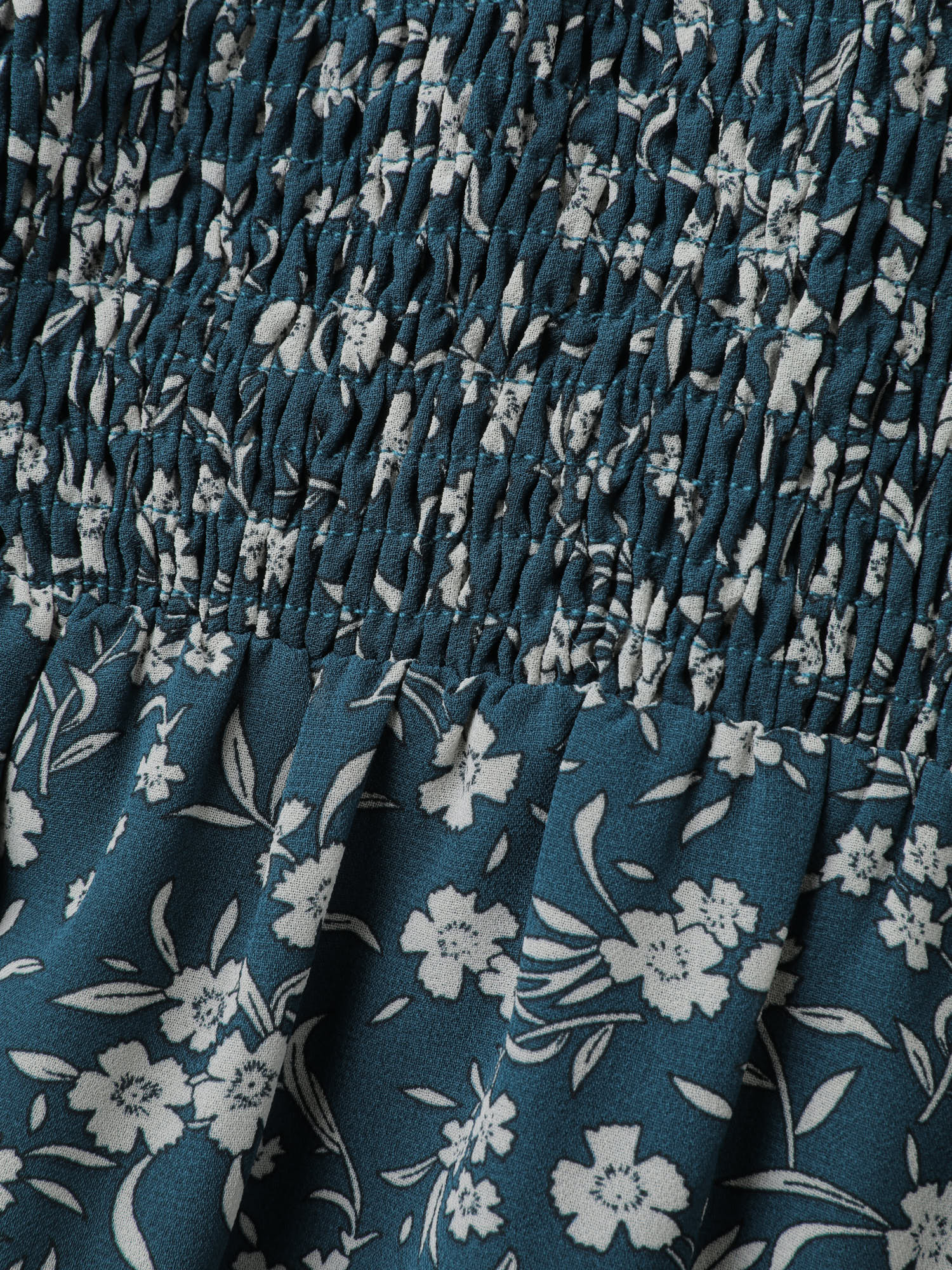 Floral Print Shirred Bodice Maxi Dress - Image 5