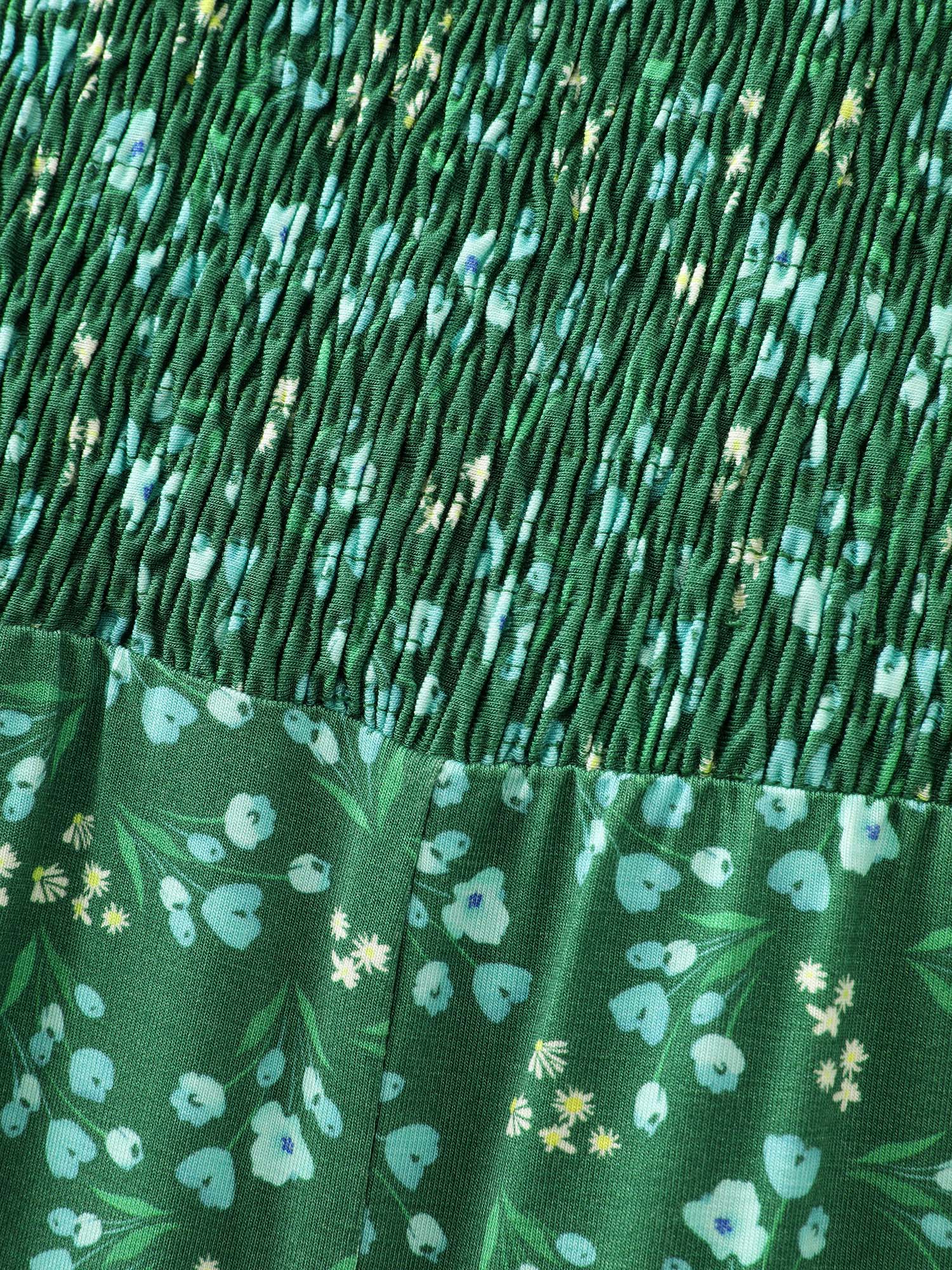 Floral Print Shirred Bodice Romper - Image 5