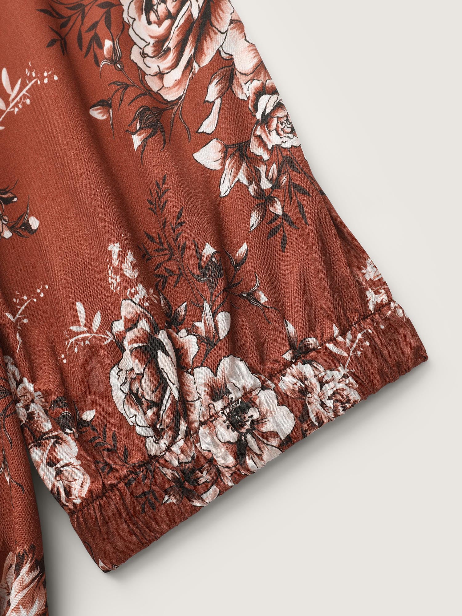 Floral Print Shirred Bust-Comfort Maxi Dress - Image 6