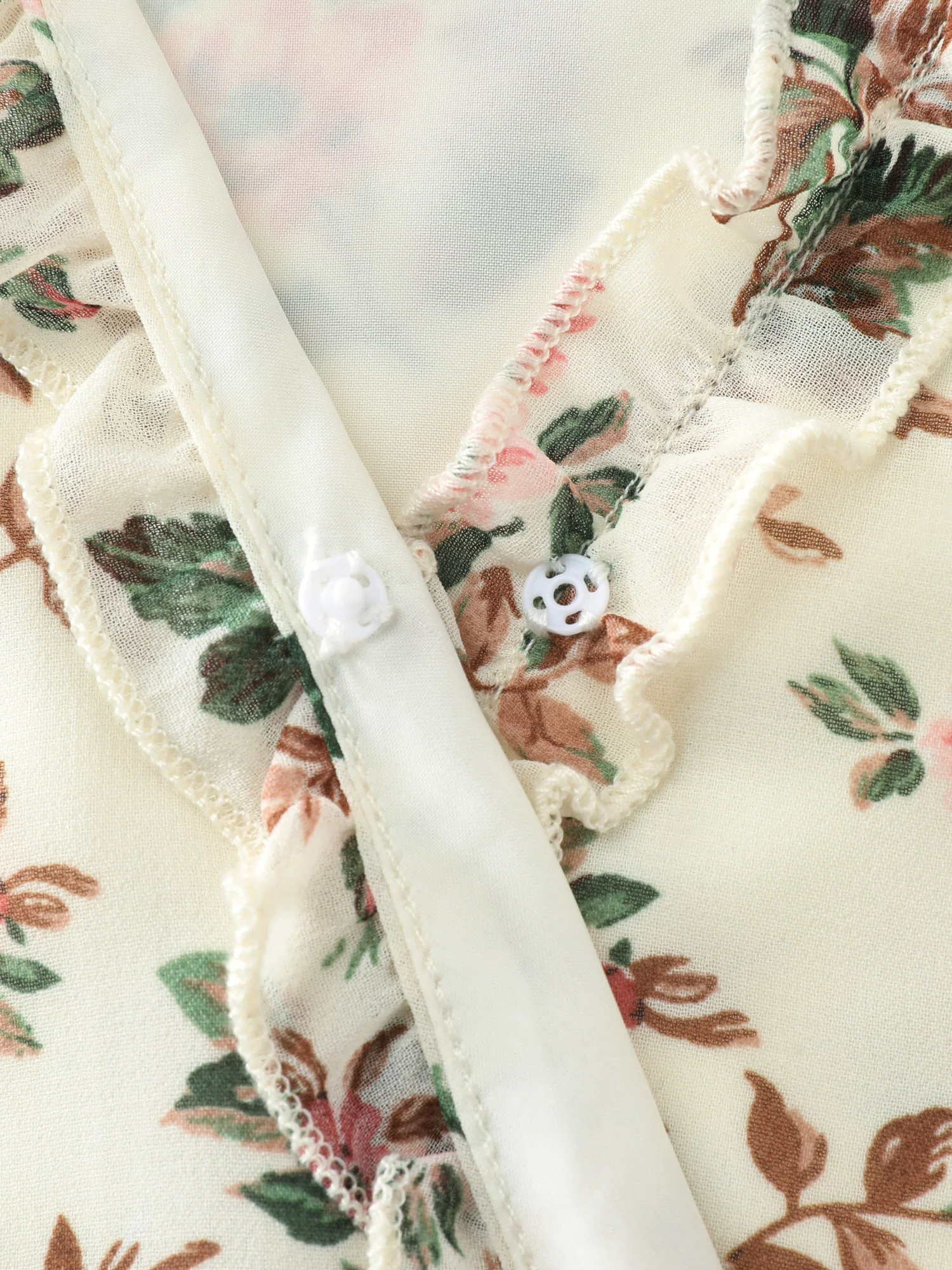 Floral Print Shirred Hem Blouse - Image 5