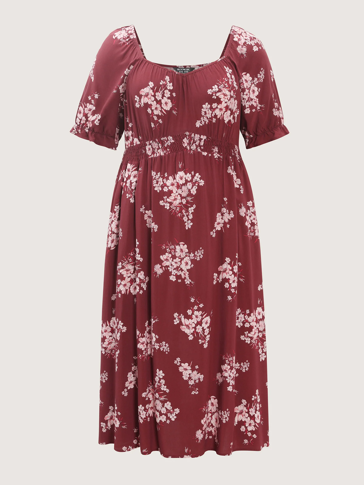 Floral Print Shirred Maxi Dress - Image 8