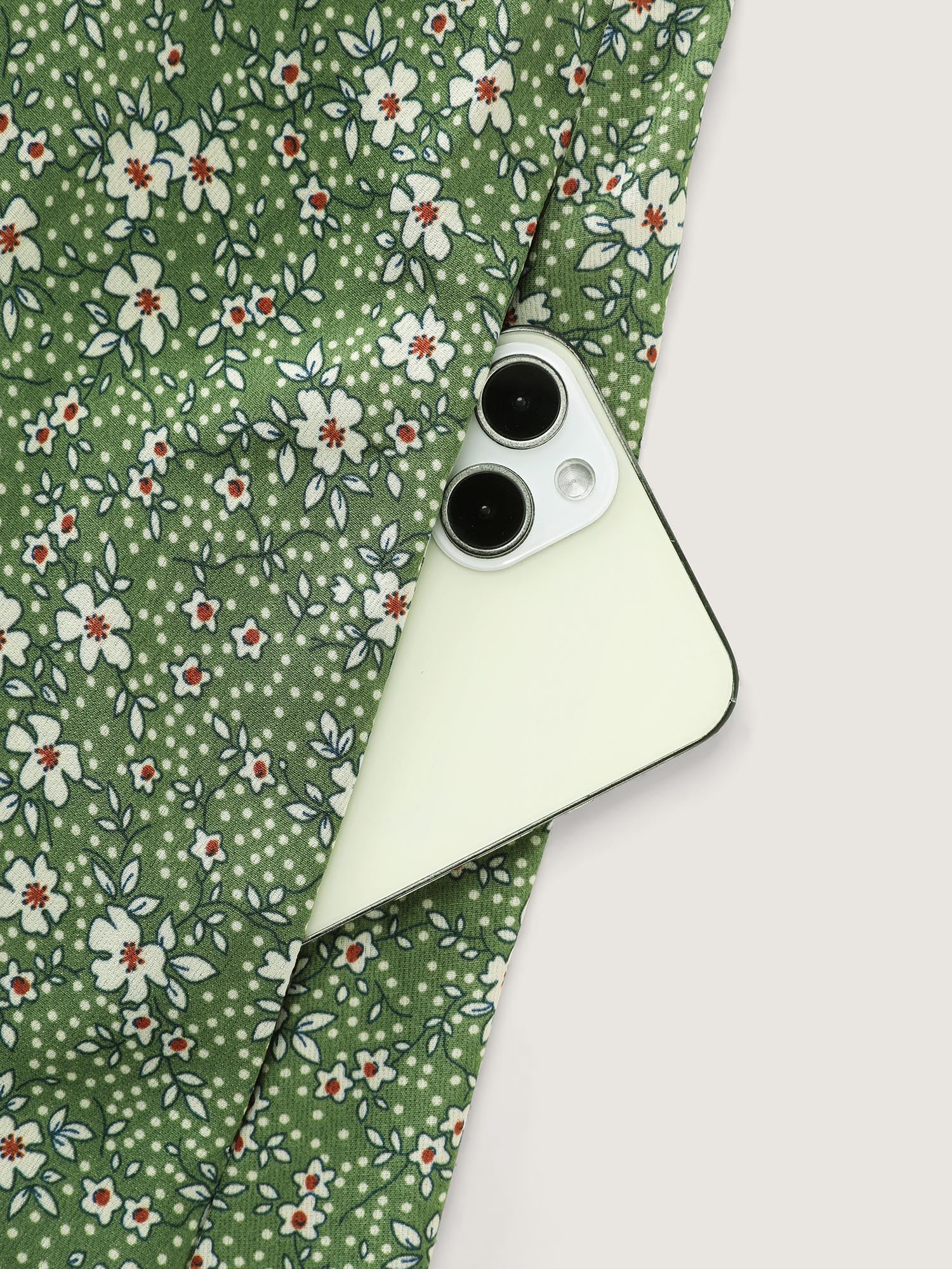 Floral Print Shirred Pockets Midi Dress - Image 7