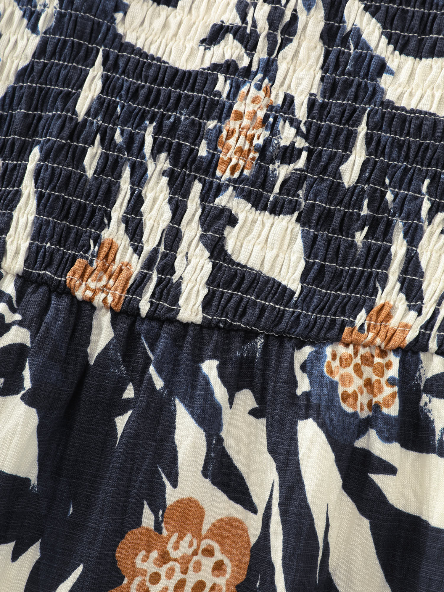 Floral Print Shirred Pom Pom Hem Maxi Dress - Image 6