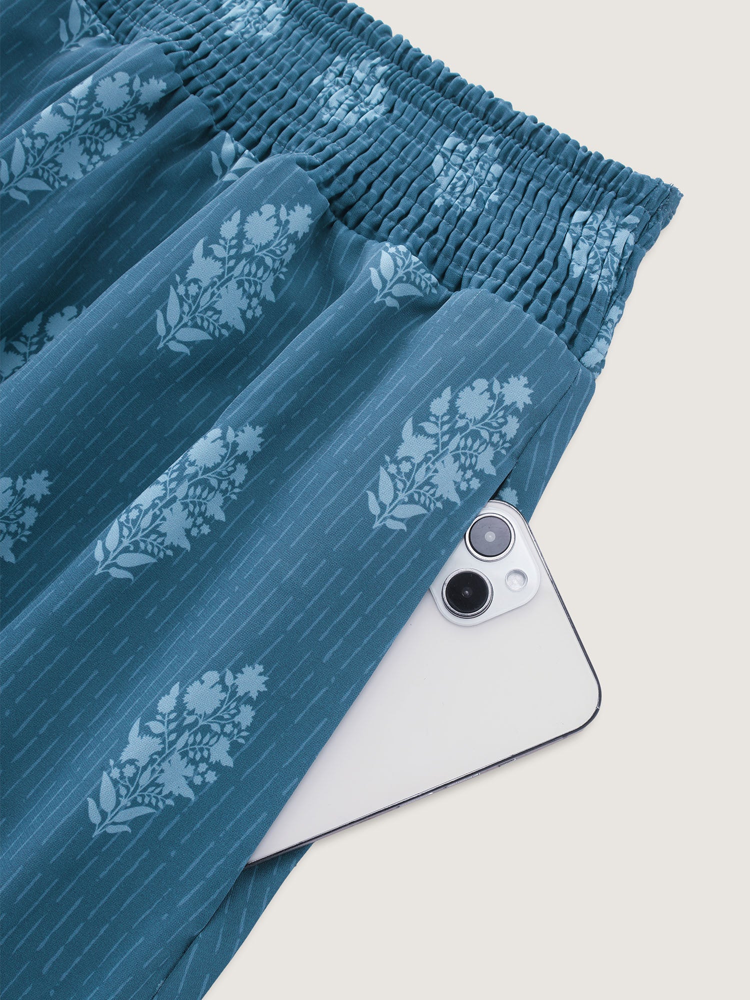 Floral Print Shirred Tiered Maxi Skirt - Image 6