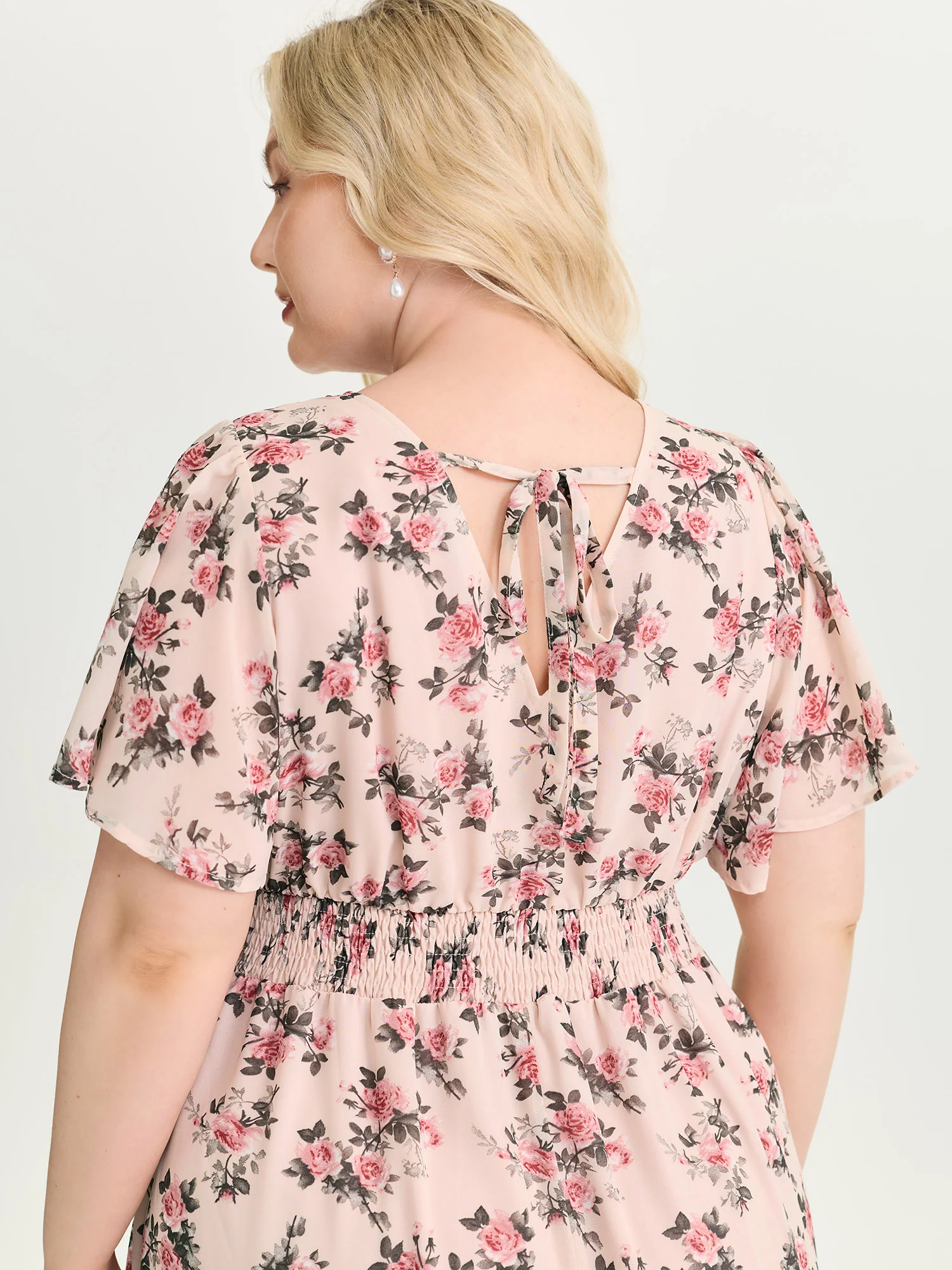 Floral Print Shirred Waist Maxi Dress - Image 3