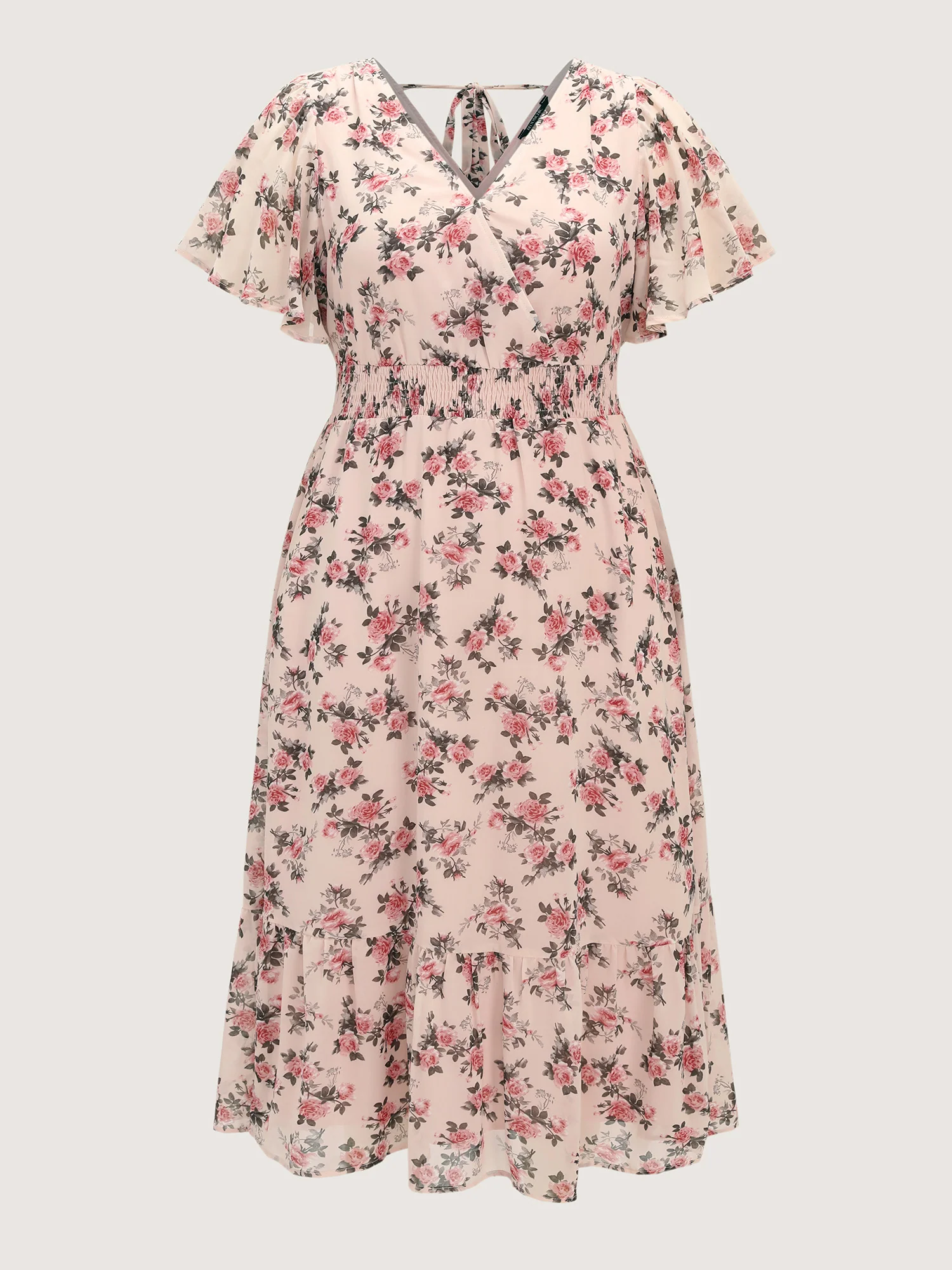 Floral Print Shirred Waist Maxi Dress - Image 9