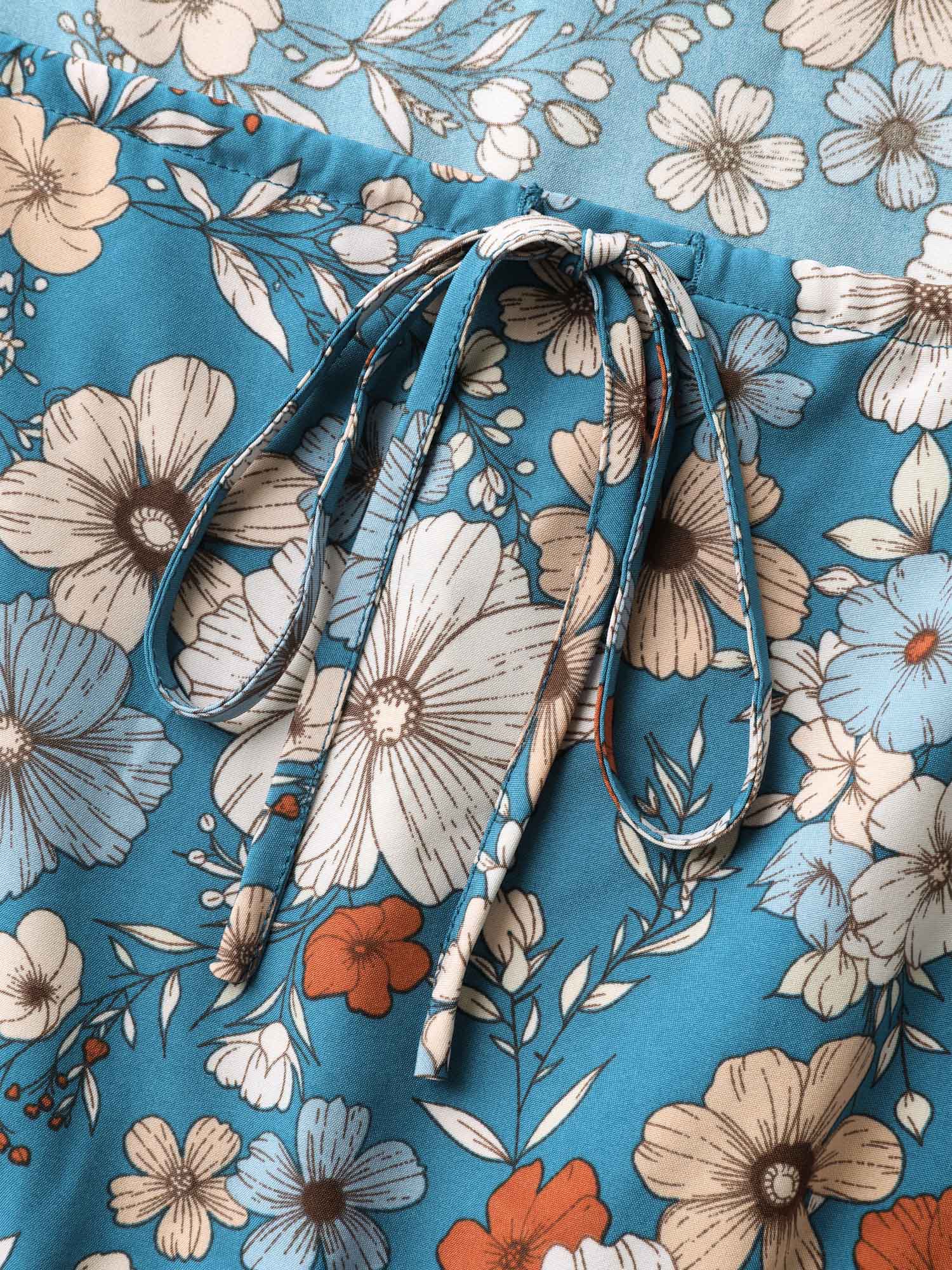 Floral Print Shirred Waist Maxi Dress - Image 5