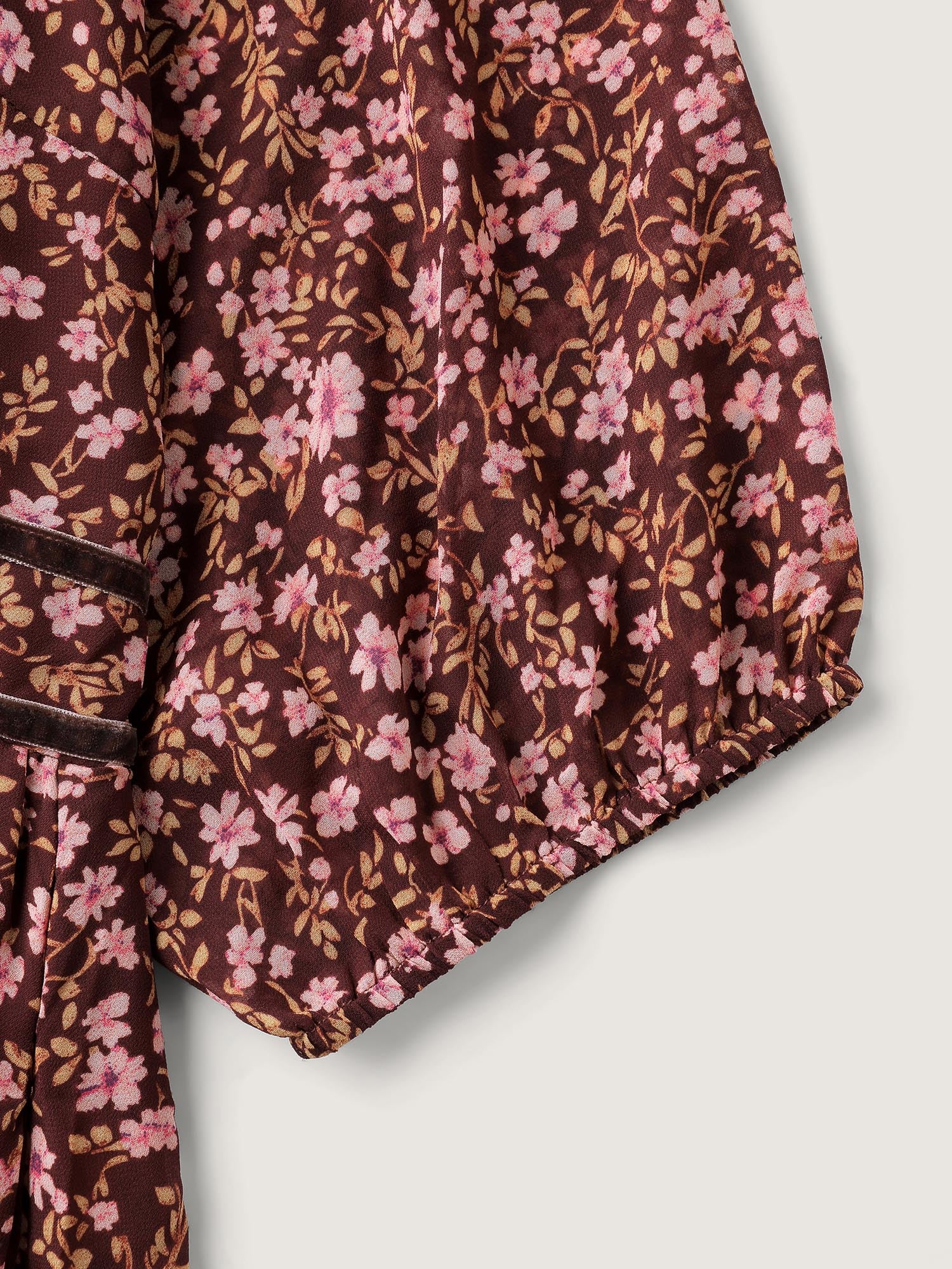 Floral Print Shirred Waist Ruffled Maxi Dress - Image 6