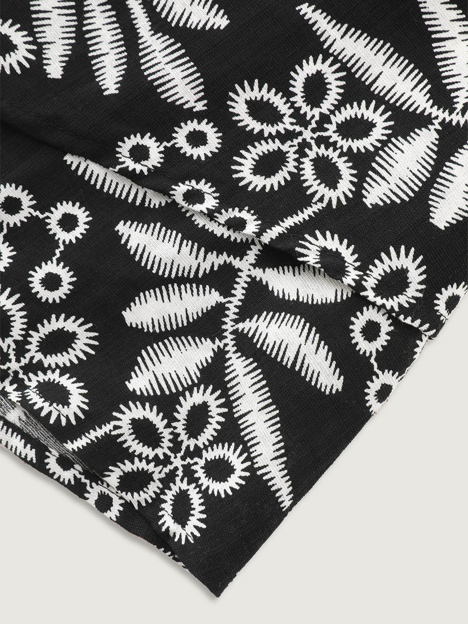 Floral Print Shirred Waist Textured Shorts - Image 7