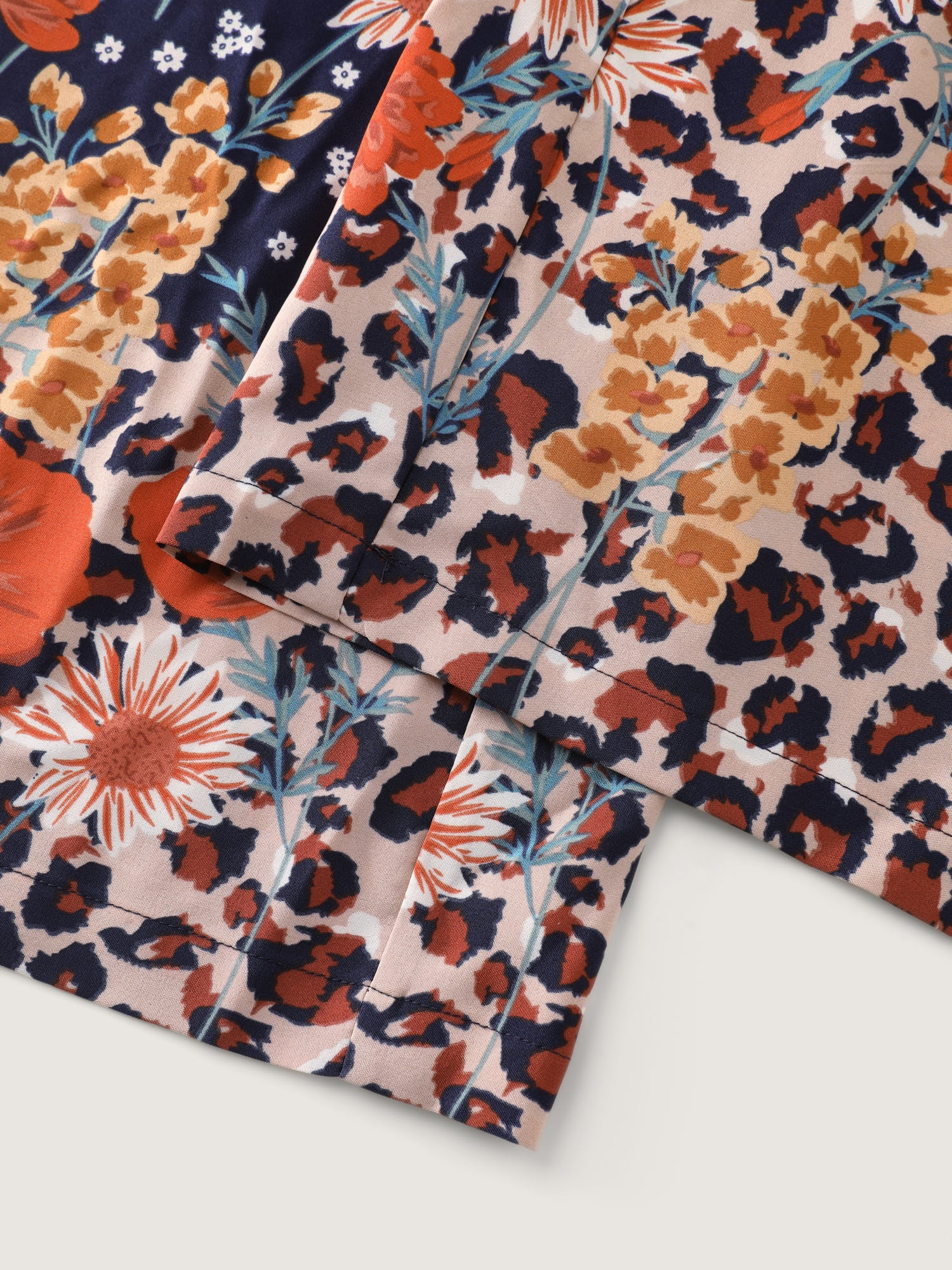 Floral Print Shirred Waist Wide Leg Pants - Image 7