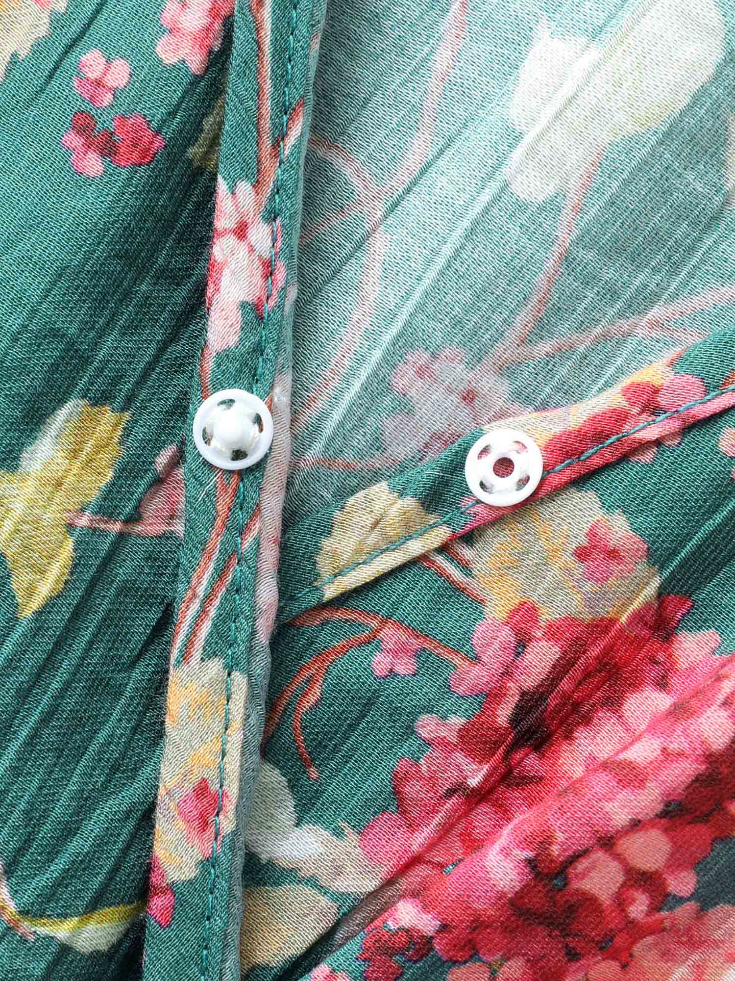 Floral Print Shoulder Tie Pockets Maxi Dress - Image 6
