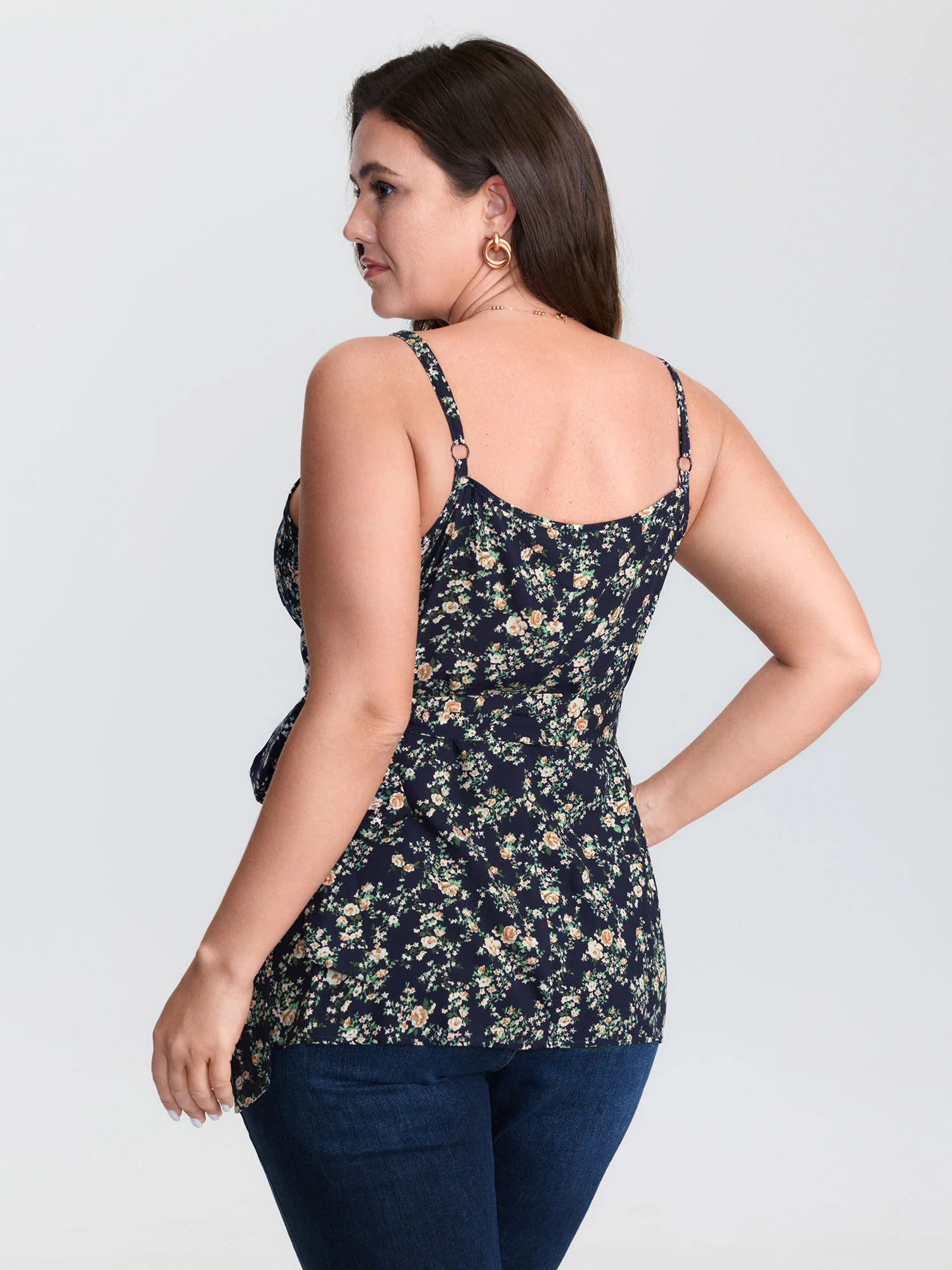 Floral Print Side-Tie Rayon Tank Top - Image 5