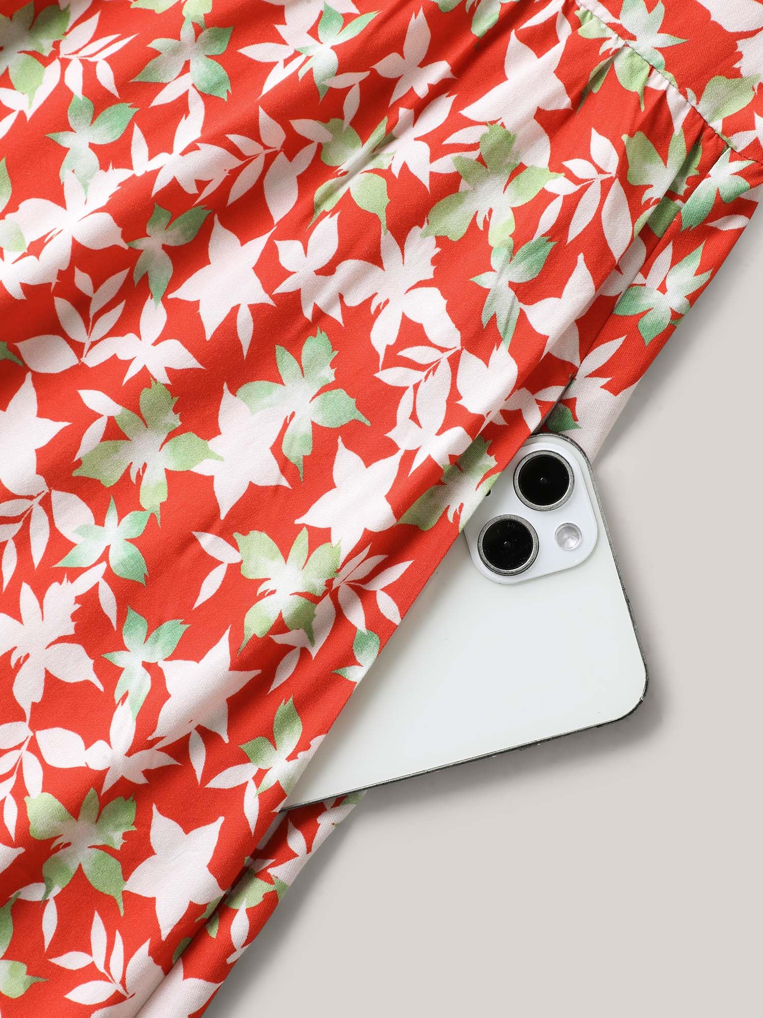 Floral Print Sleeveless Pockets Midi Dress - Image 6