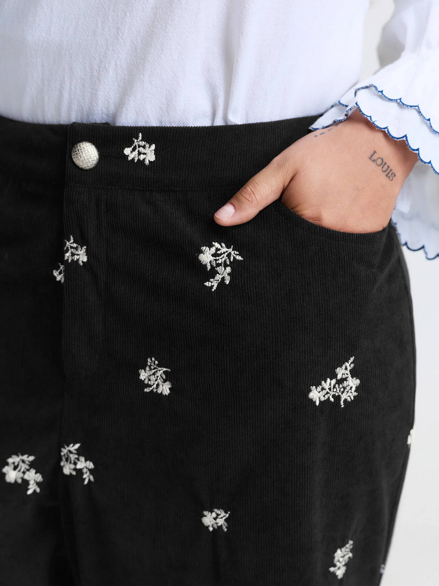 Floral Print Slit Hem Flared Pants - Image 3