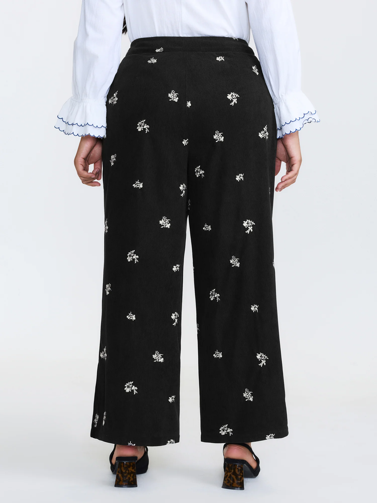 Floral Print Slit Hem Flared Pants - Image 5