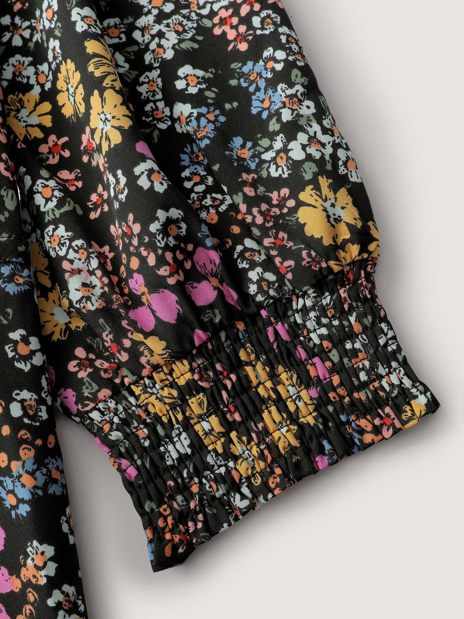 Floral Print Smocked Pockets Maxi Dress - Image 6