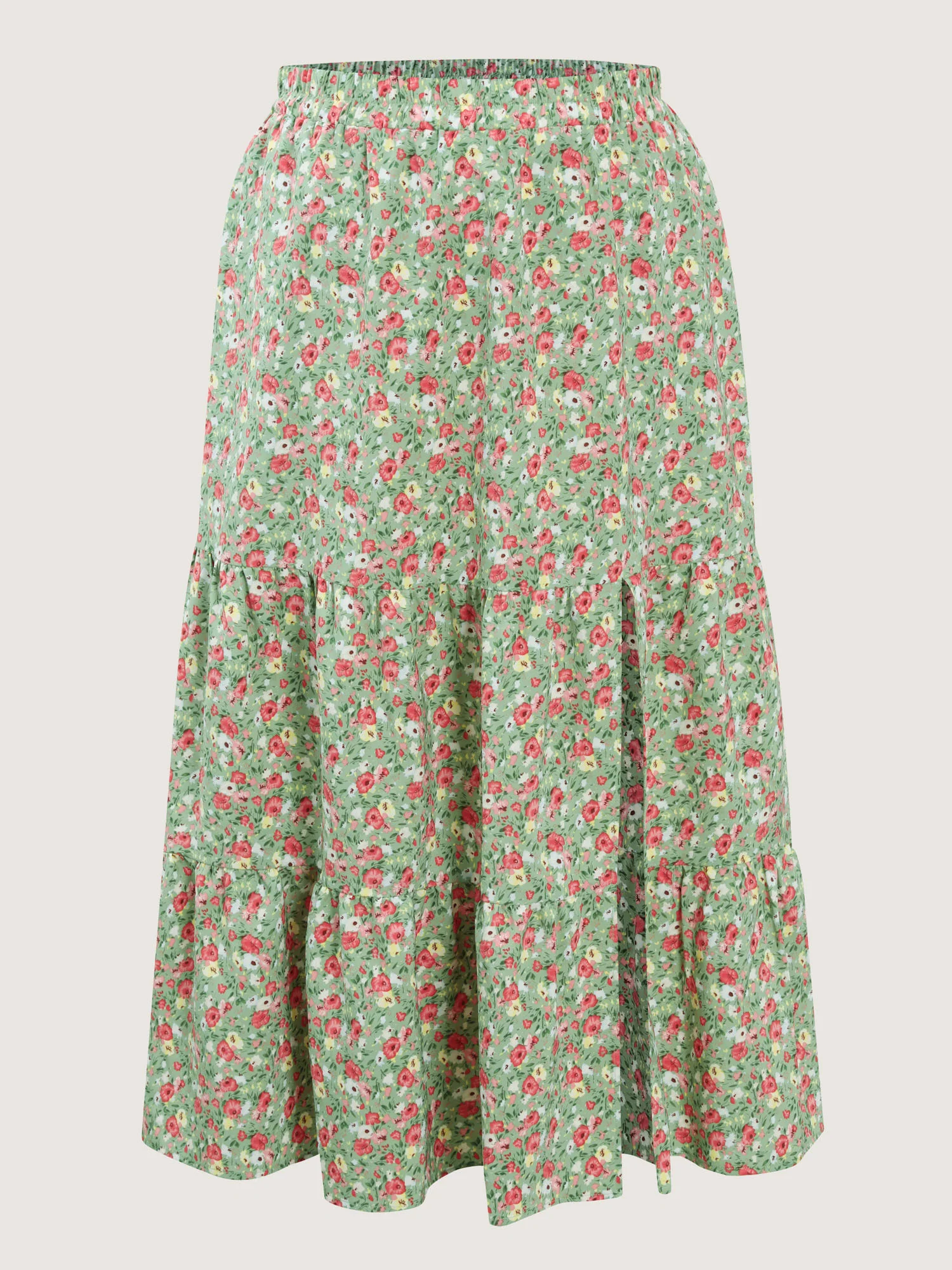 Floral Print Split Side Tiered Maxi Skirt - Image 8
