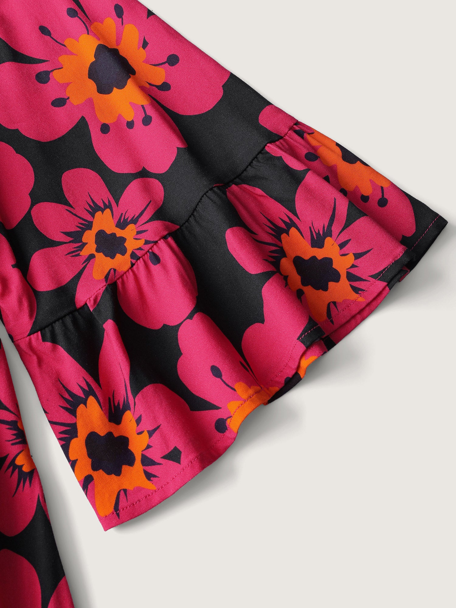 Floral Print Square Neck Pockets Maxi Dress - Image 5