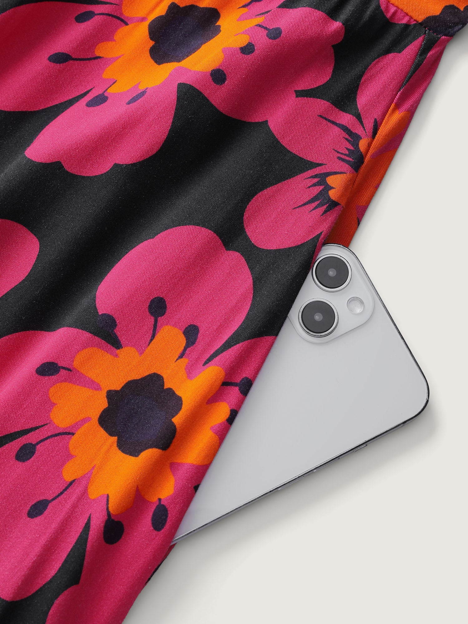 Floral Print Square Neck Pockets Maxi Dress - Image 6