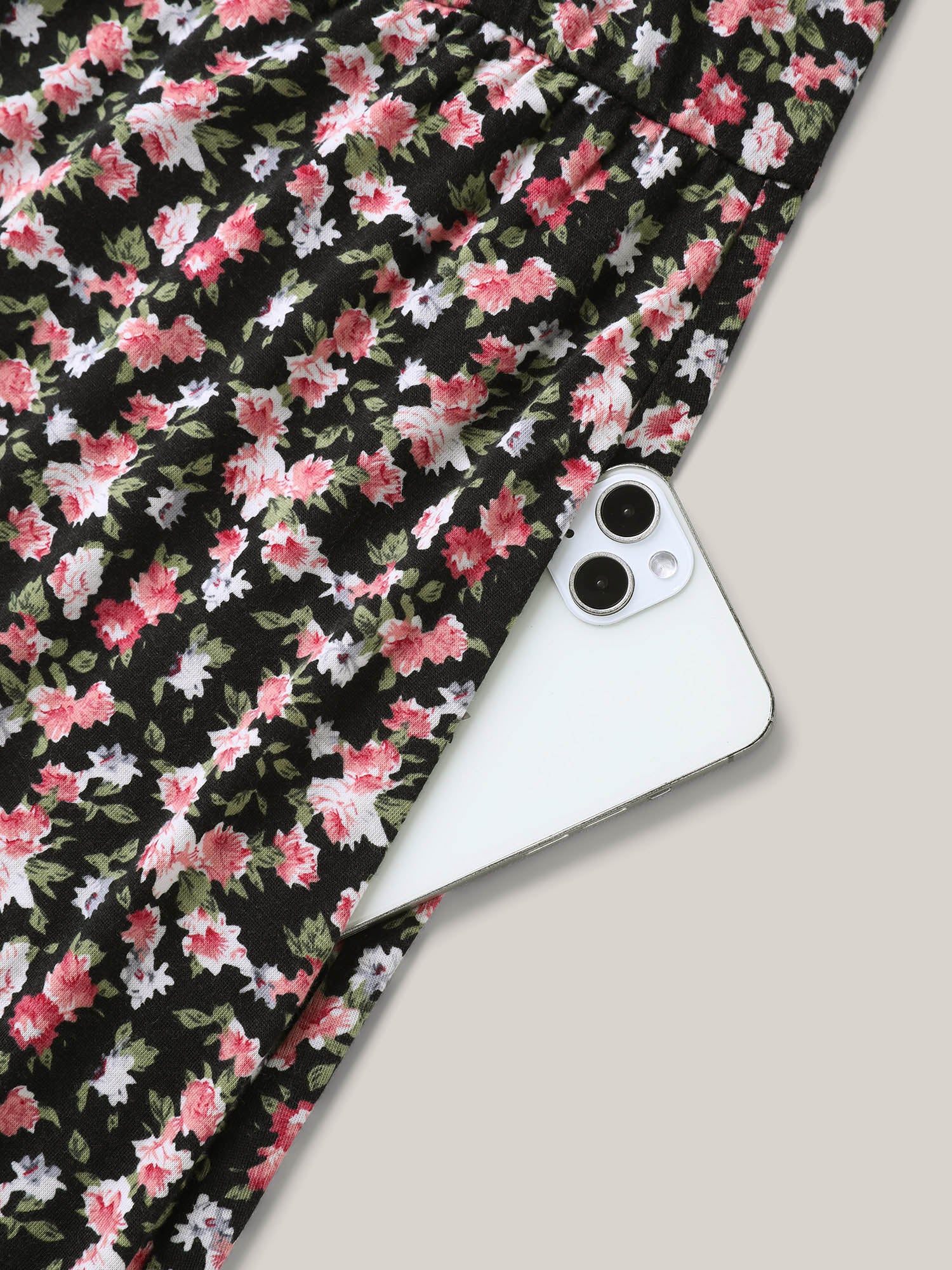 Floral Print Square Neck Straight-Fit Midi Dress - Image 5
