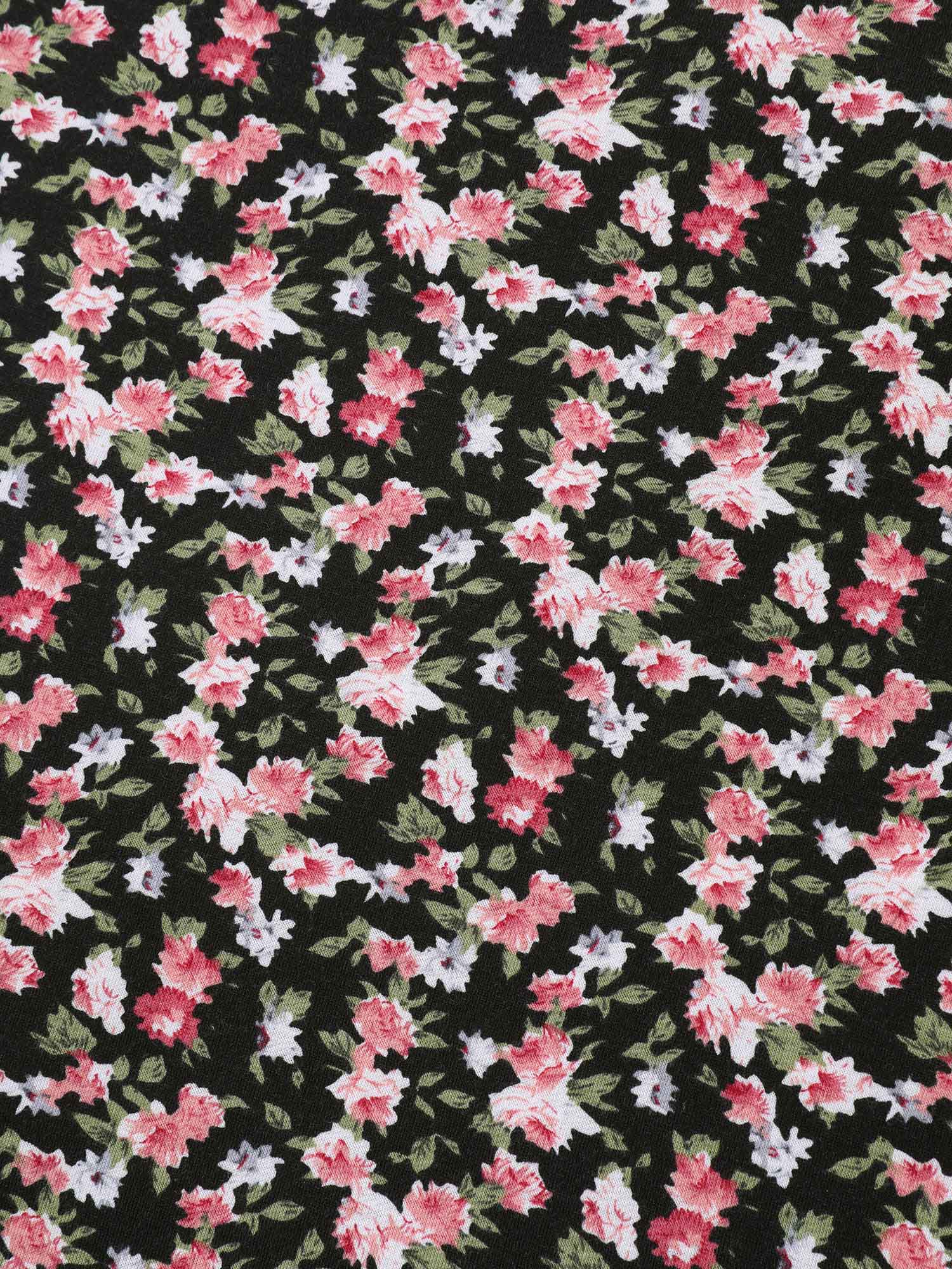 Floral Print Square Neck Straight-Fit Midi Dress - Image 6