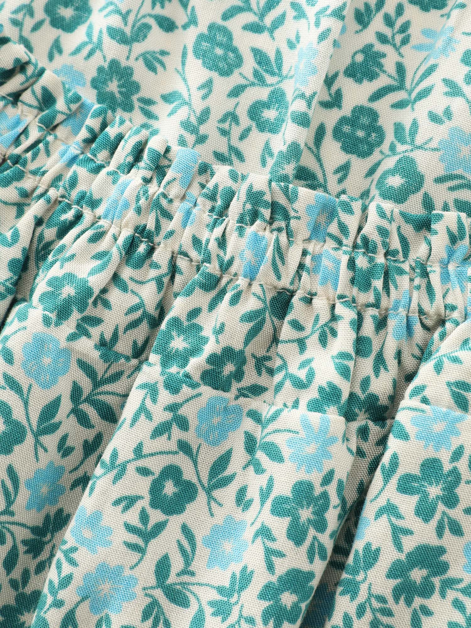 Floral Print Square Neckline Blouse - Image 7