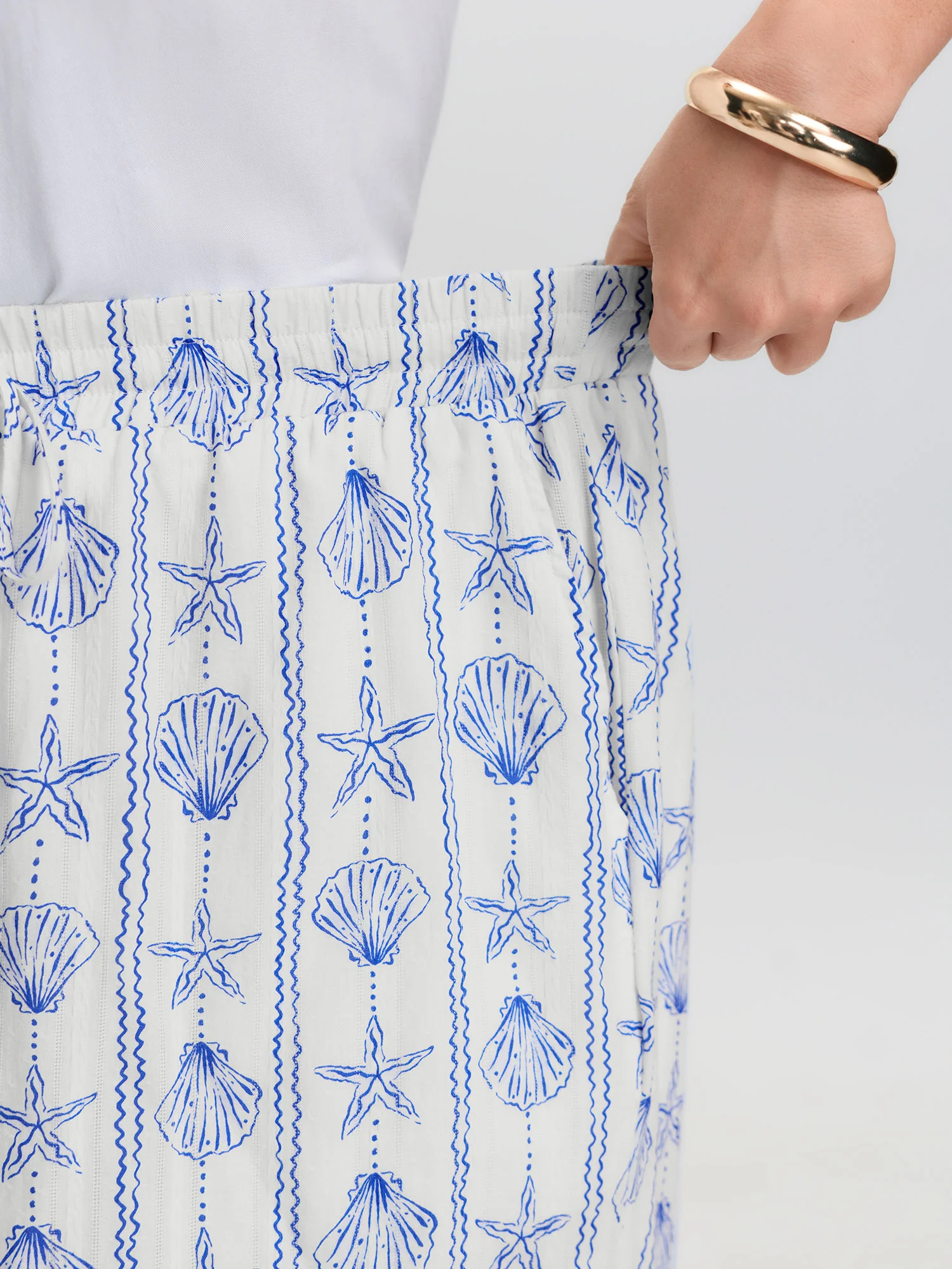 Cotton Floral Print Straight-Leg Pants - Image 4