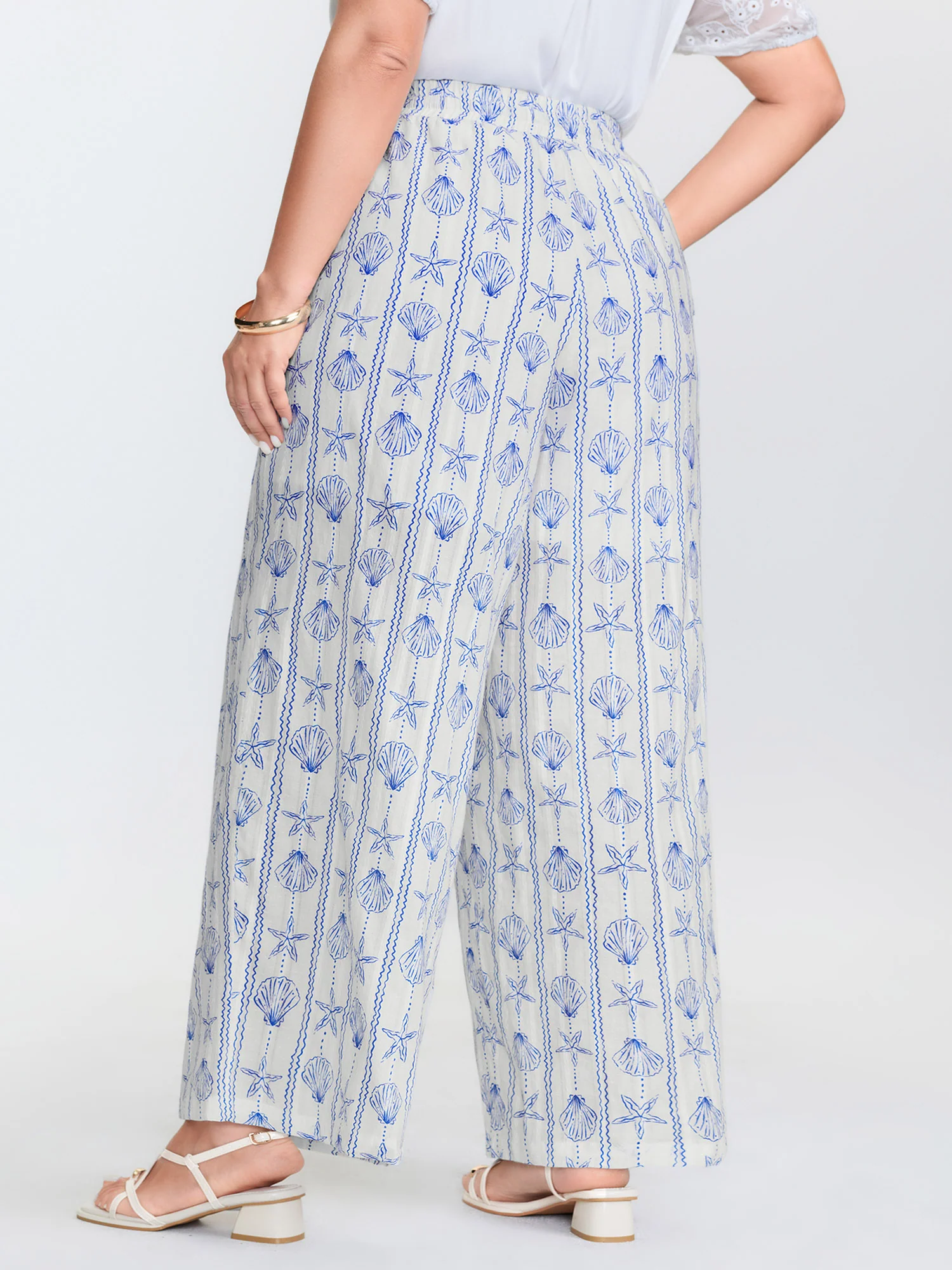 Cotton Floral Print Straight-Leg Pants - Image 5
