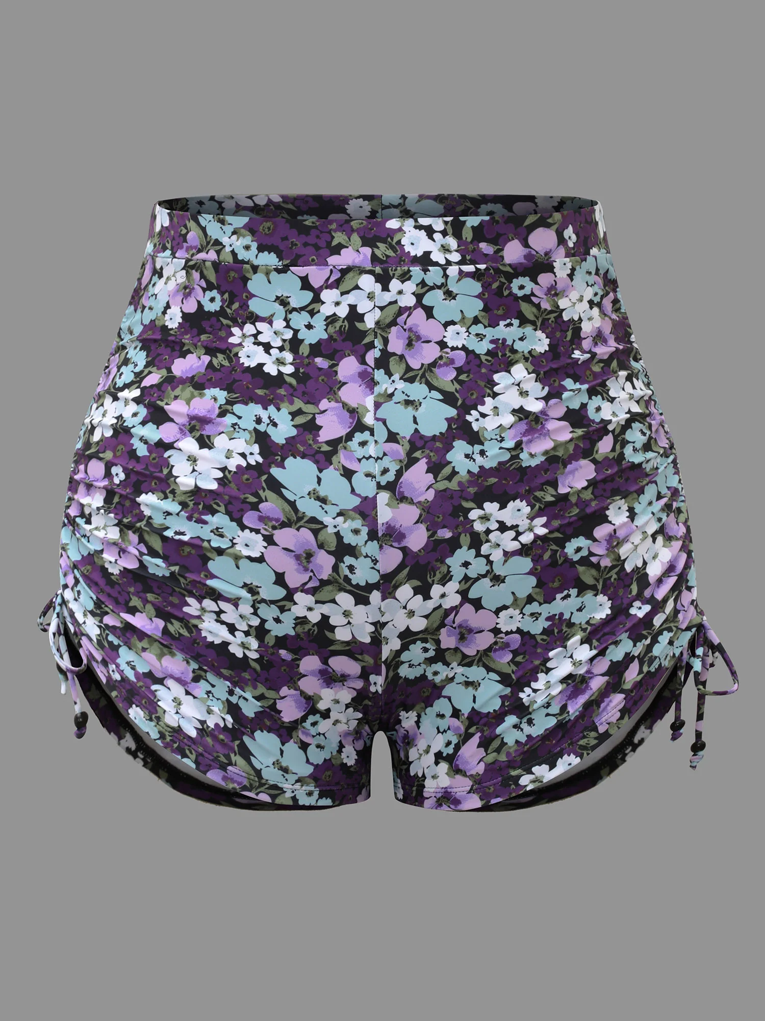 Floral Print Stretchy Drawstring Swim Shorts - Image 6