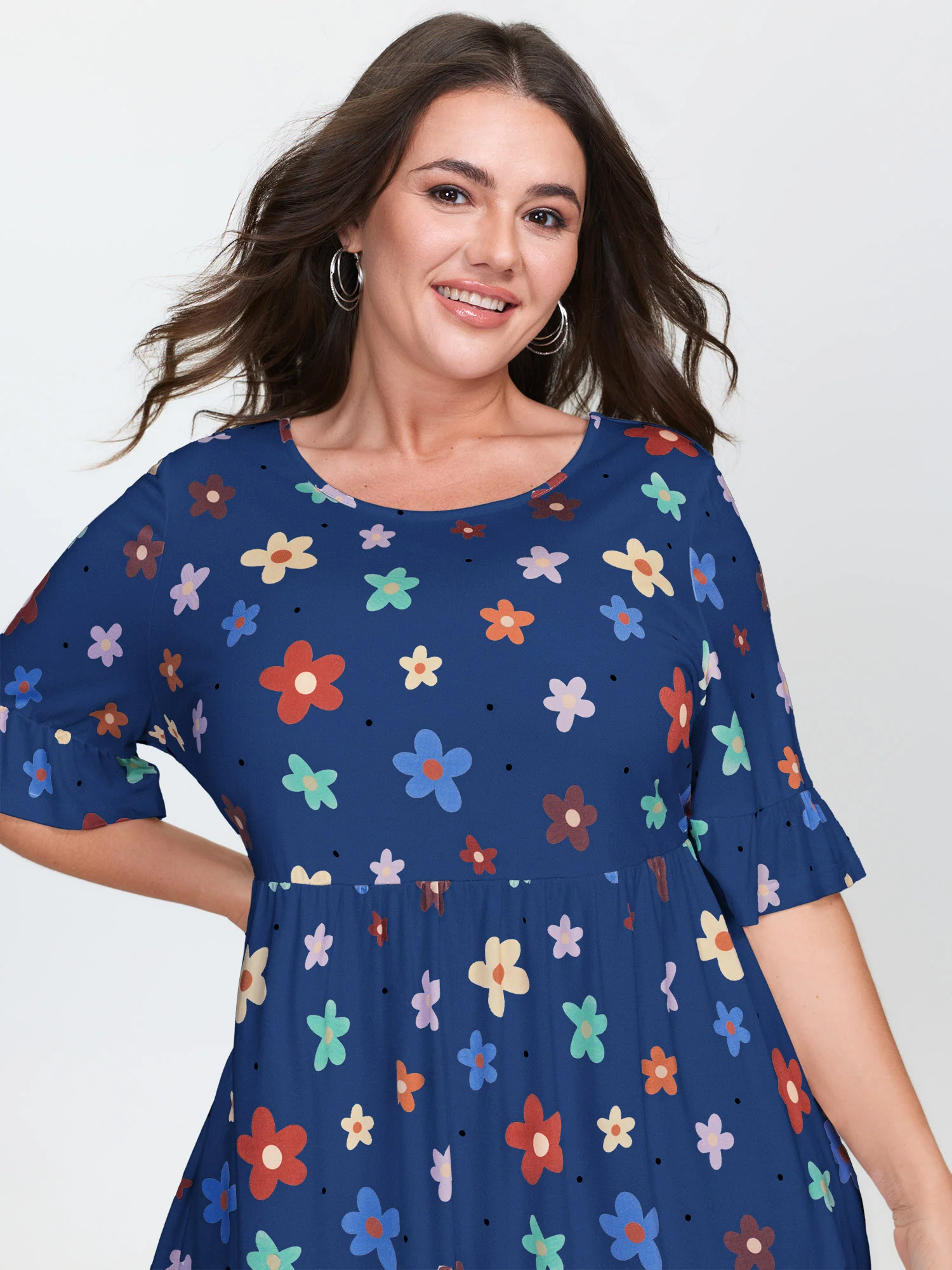 Floral Print Stretchy Knit Top - Image 10