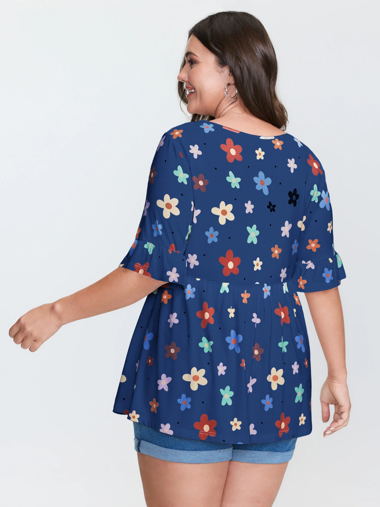Floral Print Stretchy Knit Top - Image 13