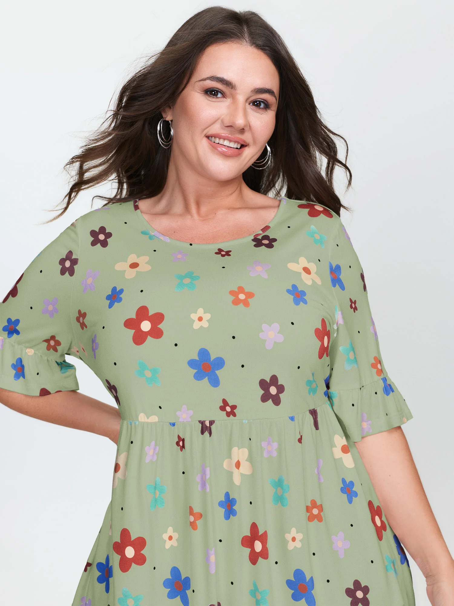 Floral Print Stretchy Knit Top - Image 15