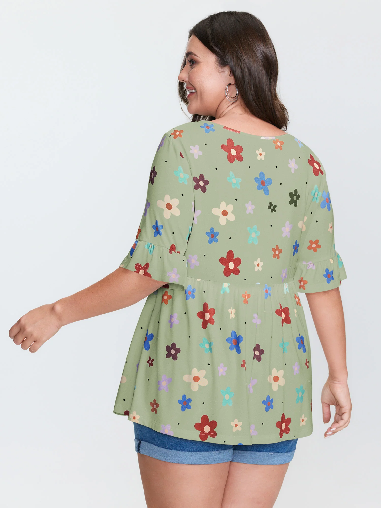 Floral Print Stretchy Knit Top - Image 18
