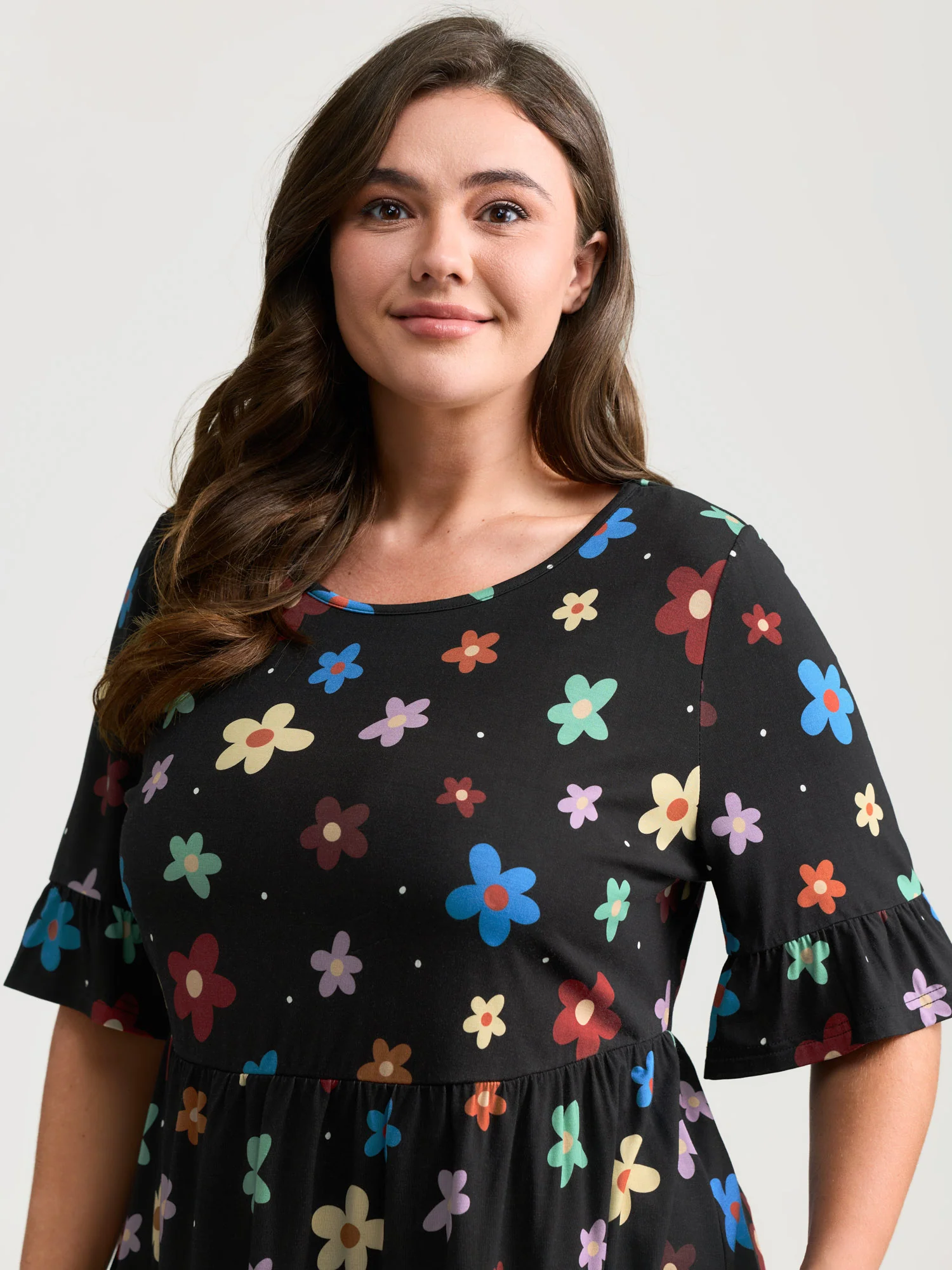 Floral Print Stretchy Knit Top - Image 20