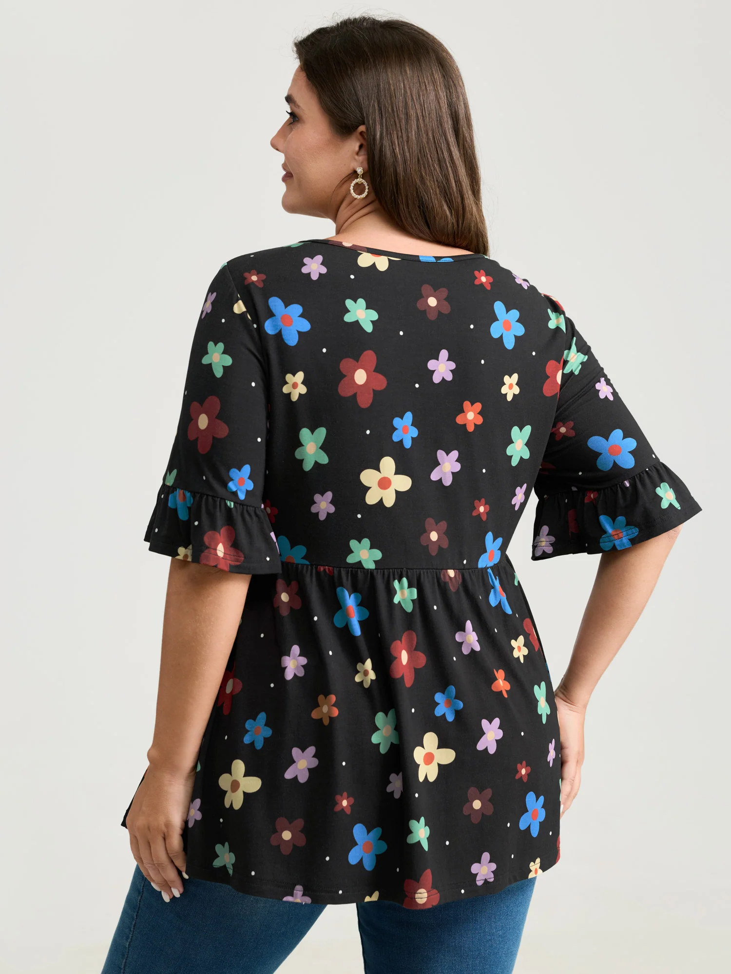 Floral Print Stretchy Knit Top - Image 22