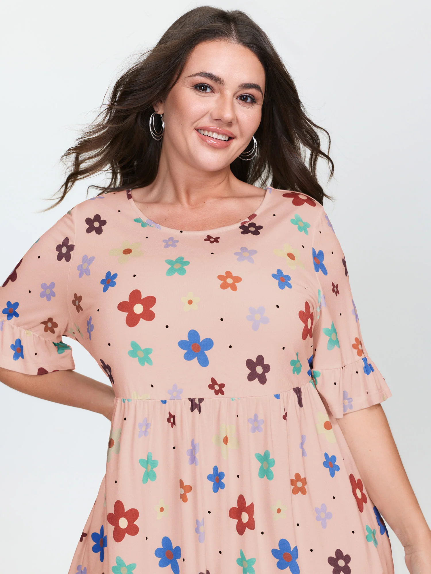 Floral Print Stretchy Knit Top - Image 24