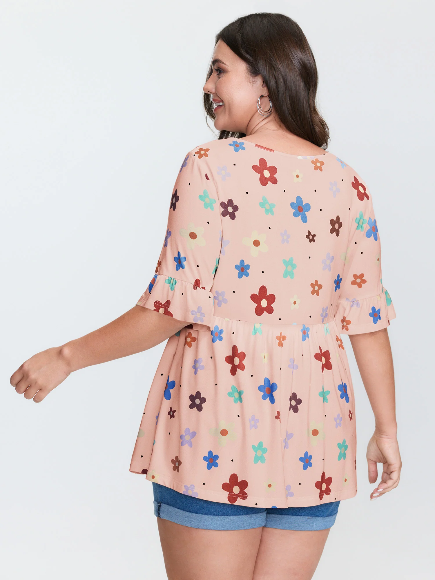 Floral Print Stretchy Knit Top - Image 27