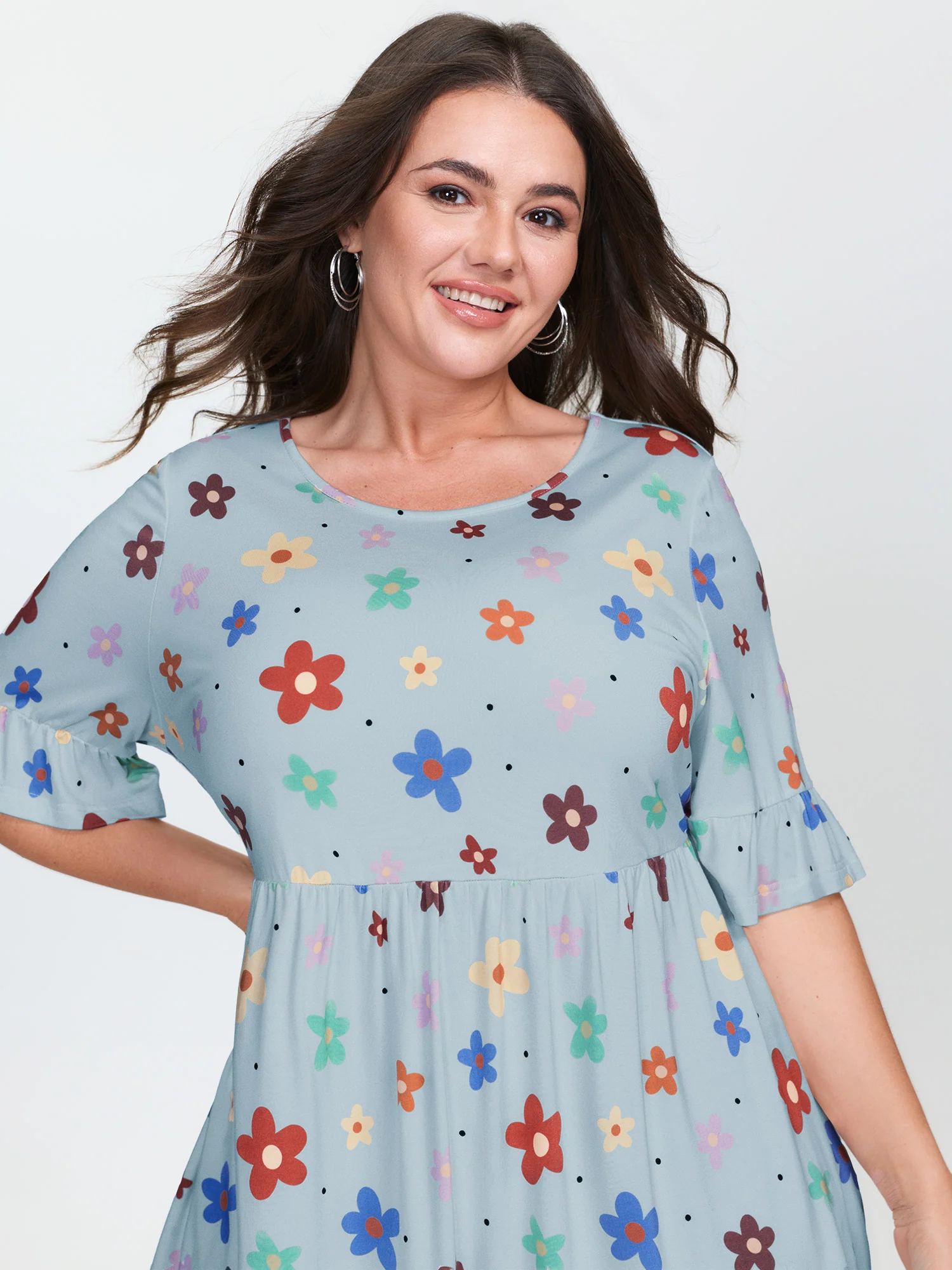 Floral Print Stretchy Knit Top - Image 29