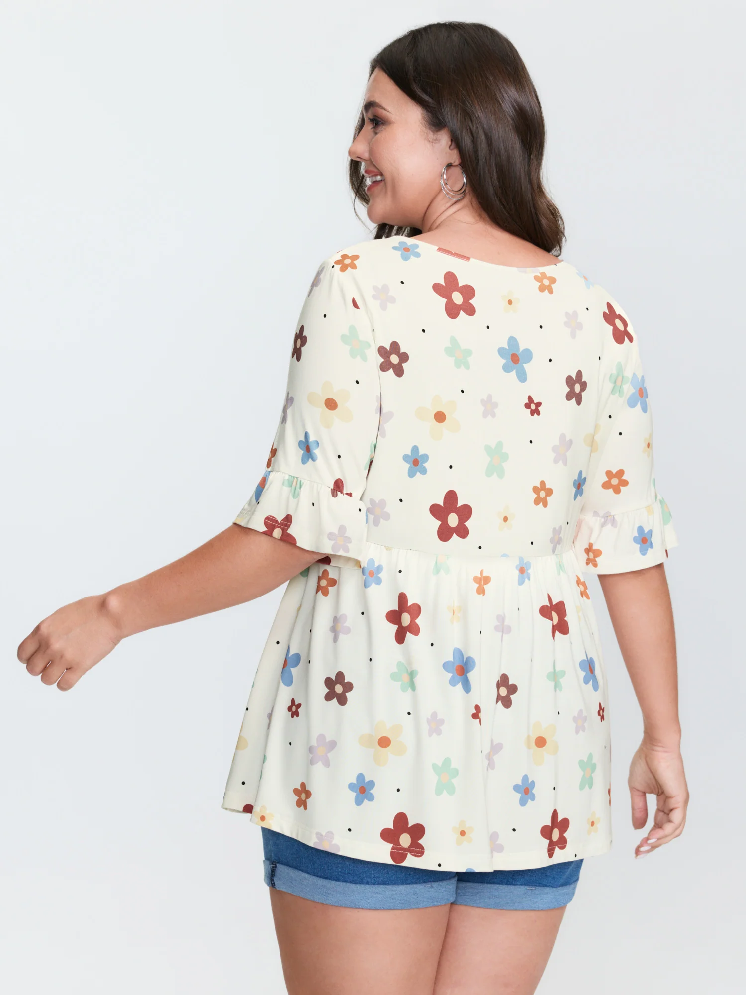 Floral Print Stretchy Knit Top - Image 5
